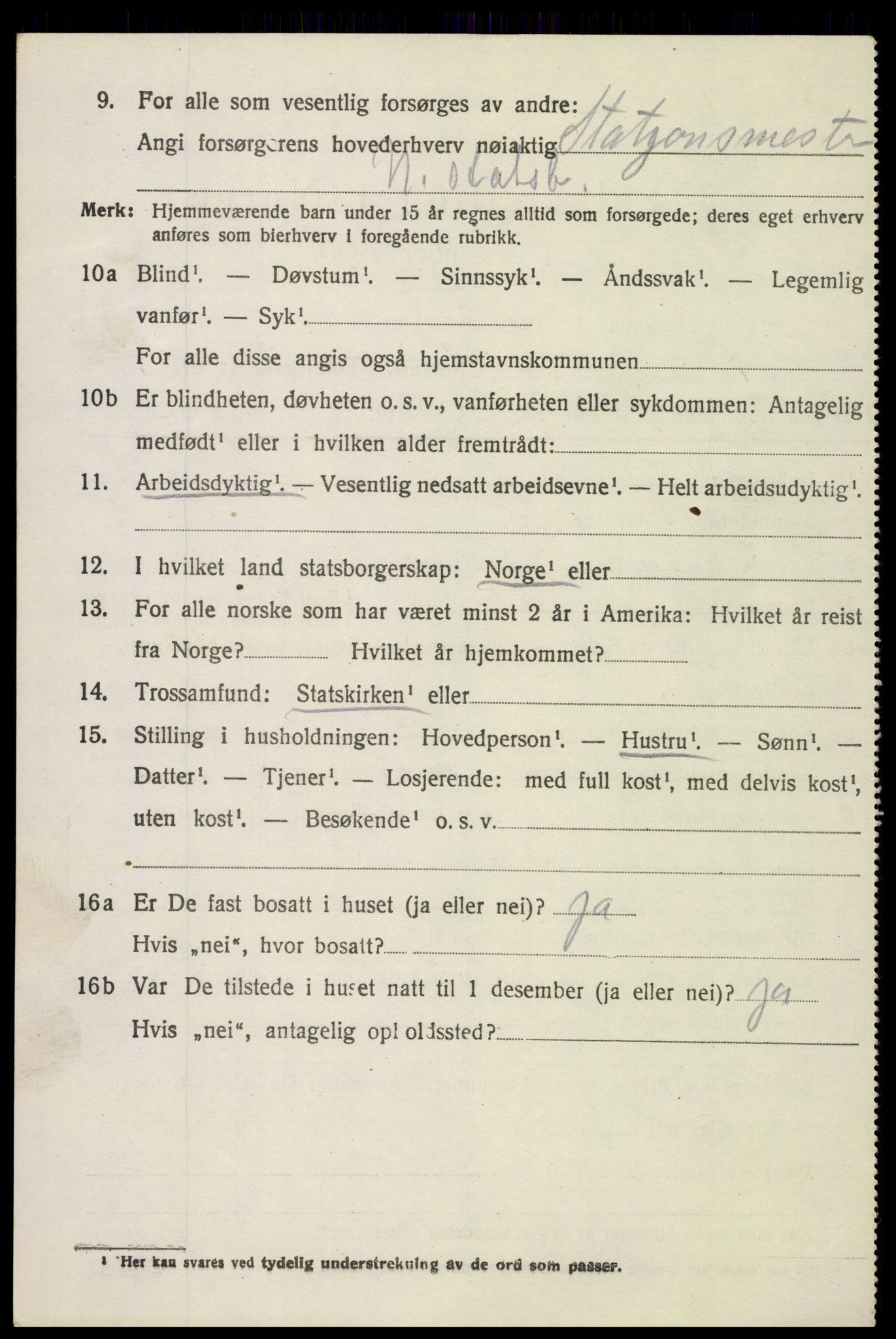 SAH, 1920 census for Stange, 1920, p. 19396