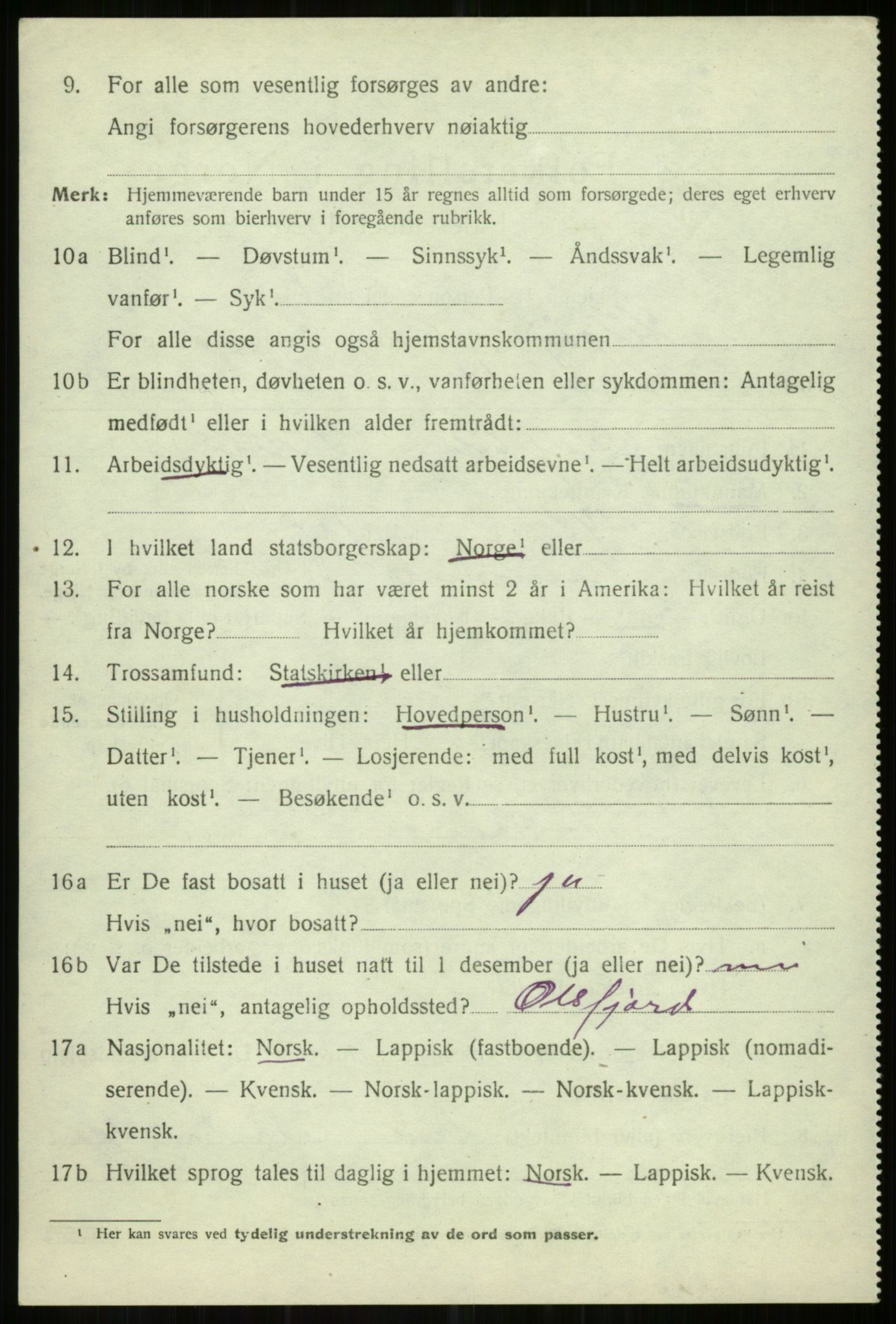 SATØ, 1920 census for Helgøy, 1920, p. 1564