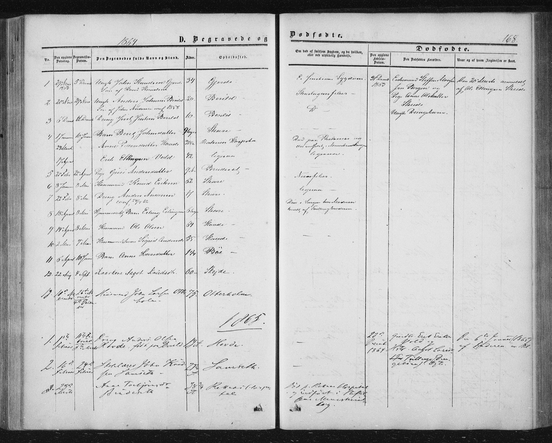 Ministerialprotokoller, klokkerbøker og fødselsregistre - Møre og Romsdal, AV/SAT-A-1454/543/L0562: Parish register (official) no. 543A02, 1854-1884, p. 168