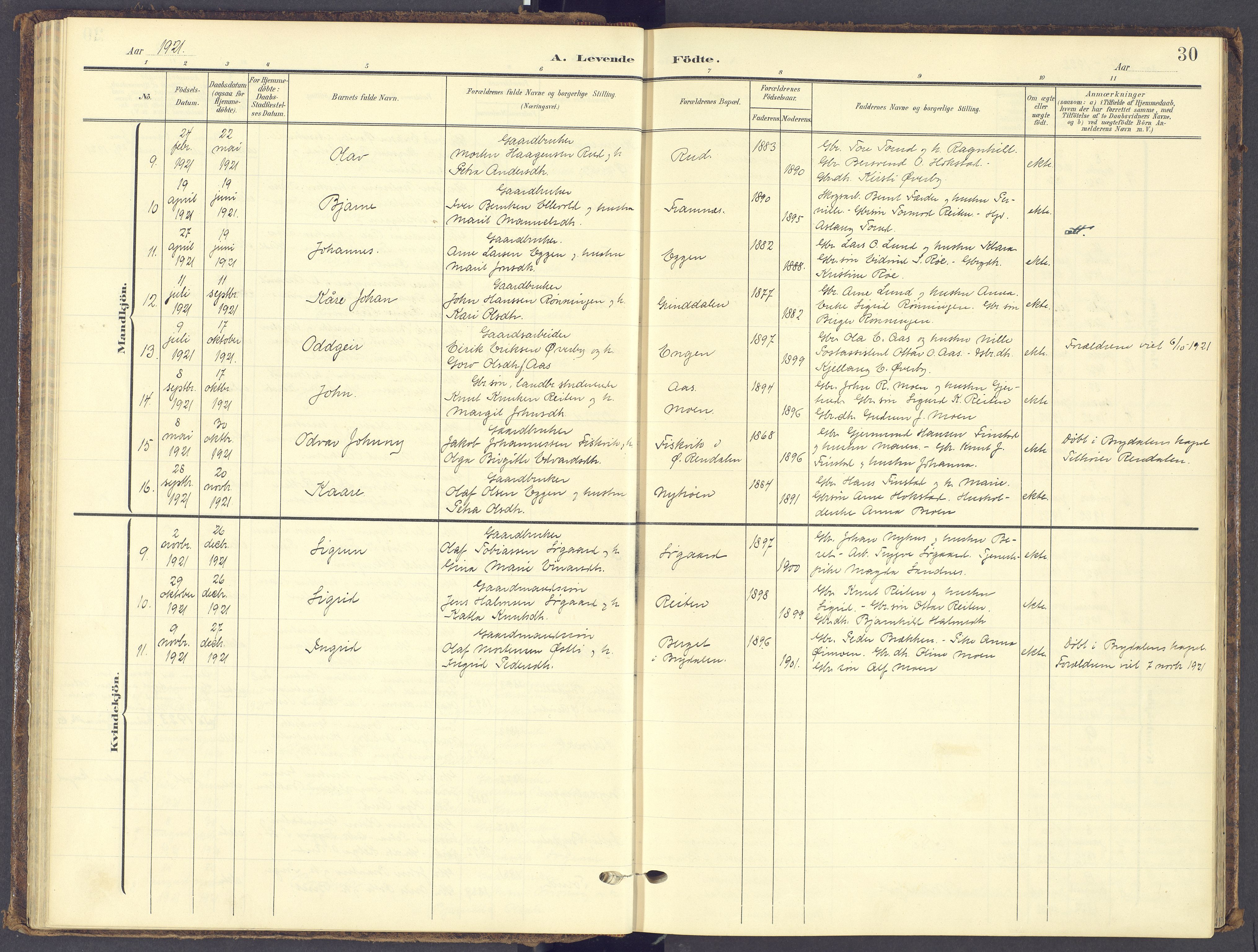 Tynset prestekontor, AV/SAH-PREST-058/H/Ha/Haa/L0028: Parish register (official) no. 28, 1902-1929, p. 30