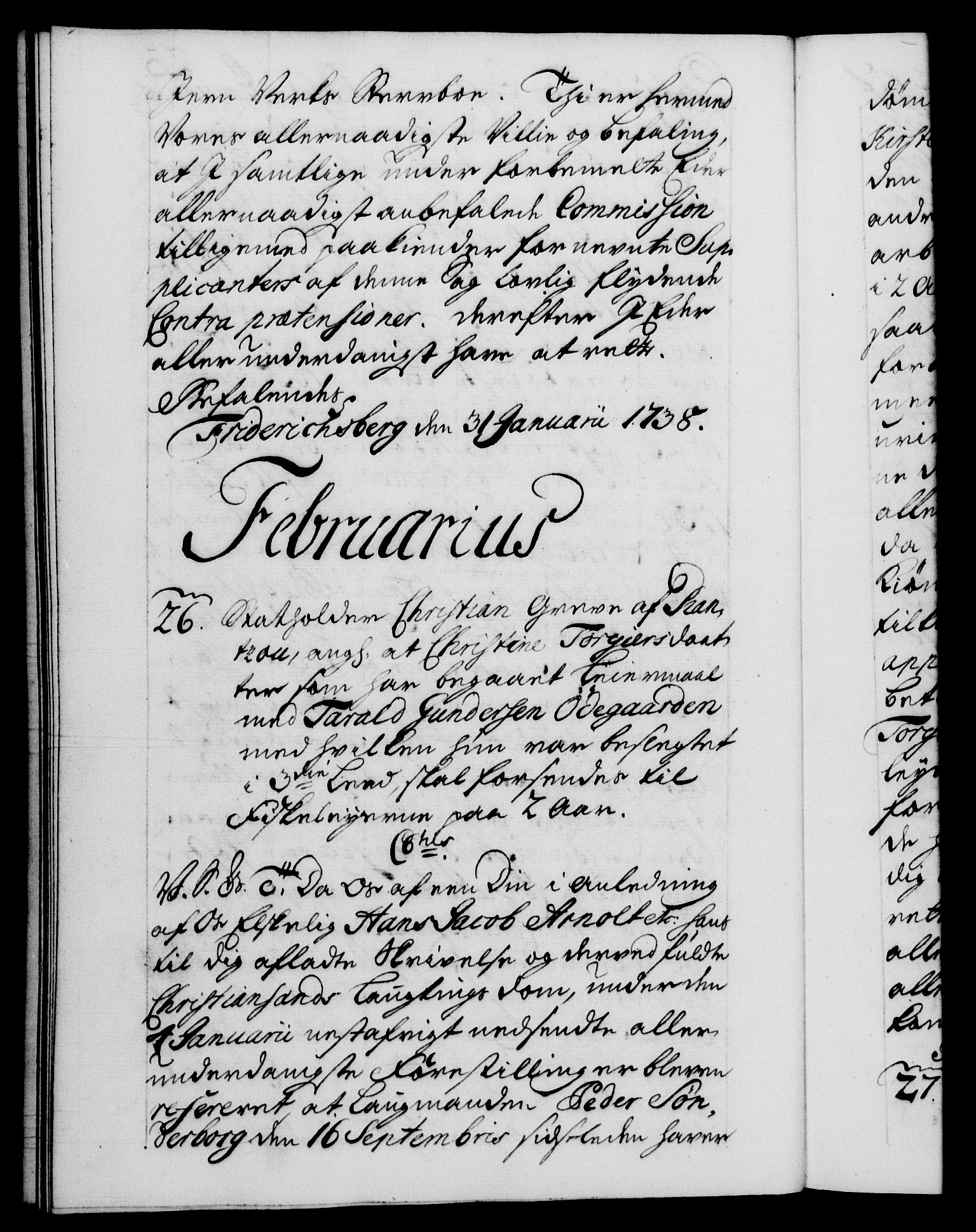 Danske Kanselli 1572-1799, RA/EA-3023/F/Fc/Fca/Fcab/L0028: Norske tegnelser, 1738-1740, p. 23b