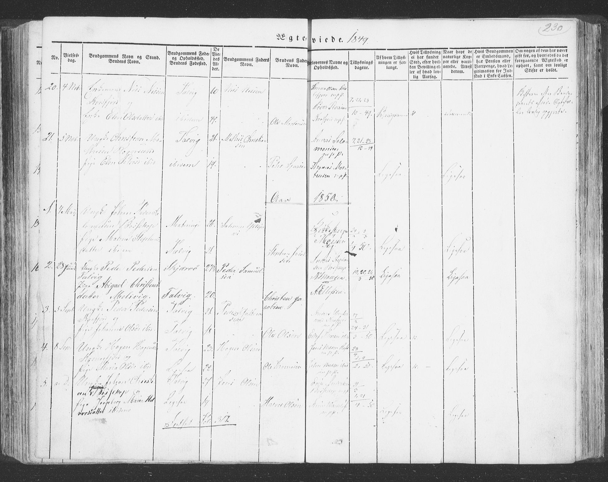 Talvik sokneprestkontor, AV/SATØ-S-1337/H/Ha/L0009kirke: Parish register (official) no. 9, 1837-1852, p. 230