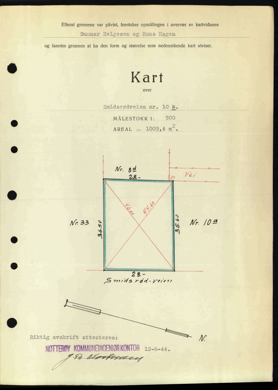 Tønsberg sorenskriveri, AV/SAKO-A-130/G/Ga/Gaa/L0015: Mortgage book no. A15, 1944-1944, Diary no: : 1267/1944