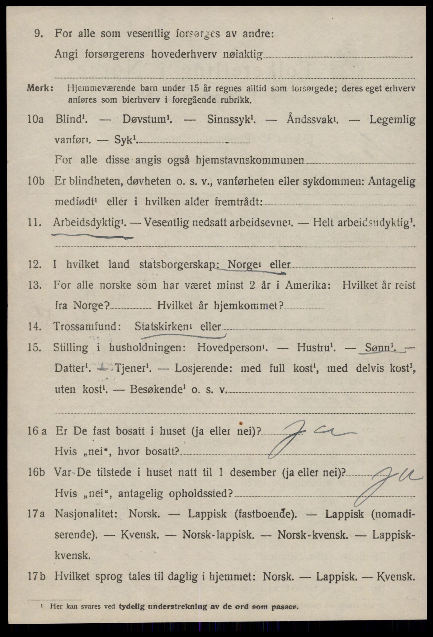 SAT, 1920 census for Malvik, 1920, p. 1195