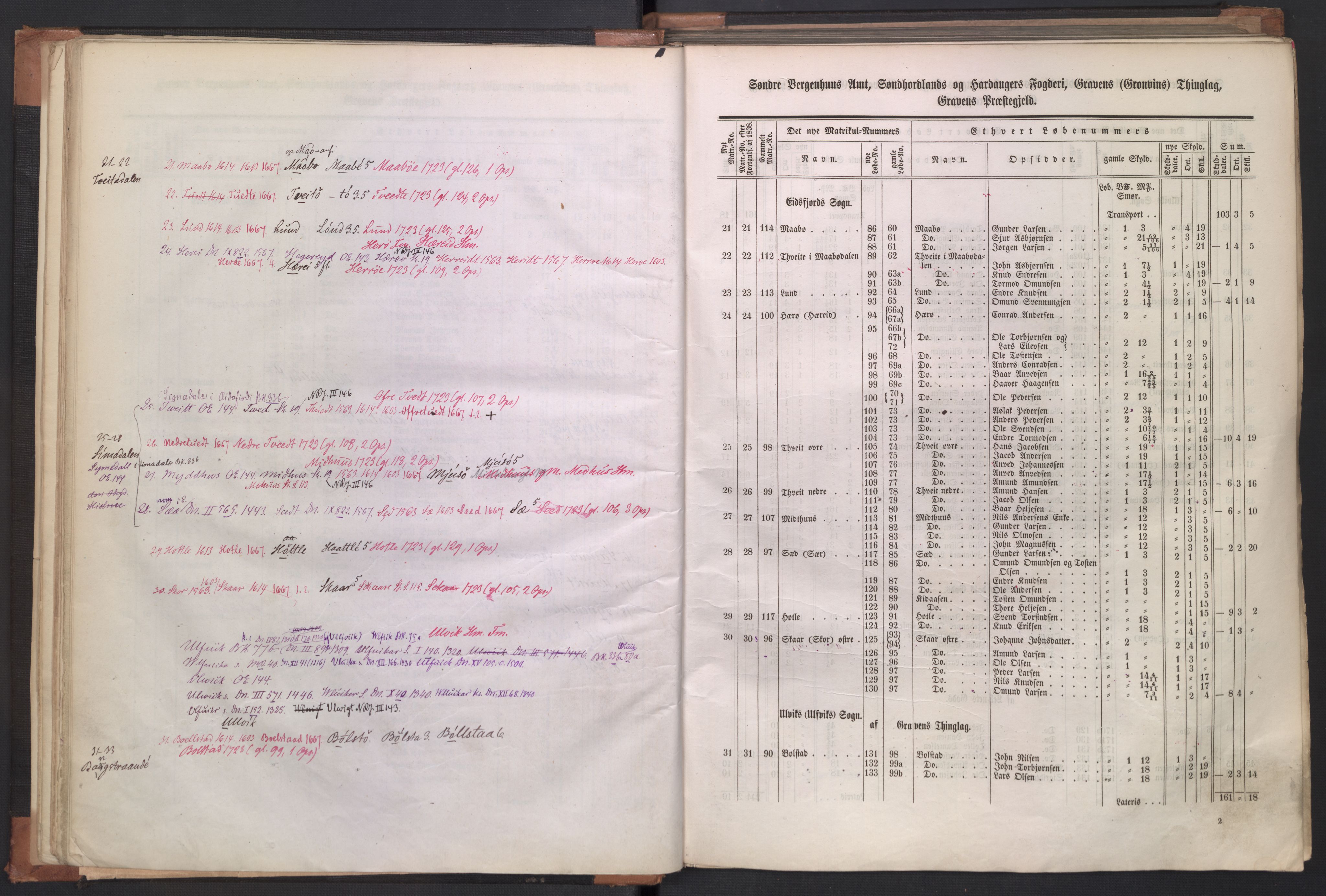 Rygh, AV/RA-PA-0034/F/Fb/L0011: Matrikkelen for 1838 - Søndre Bergenhus amt (Hordaaland fylke), 1838