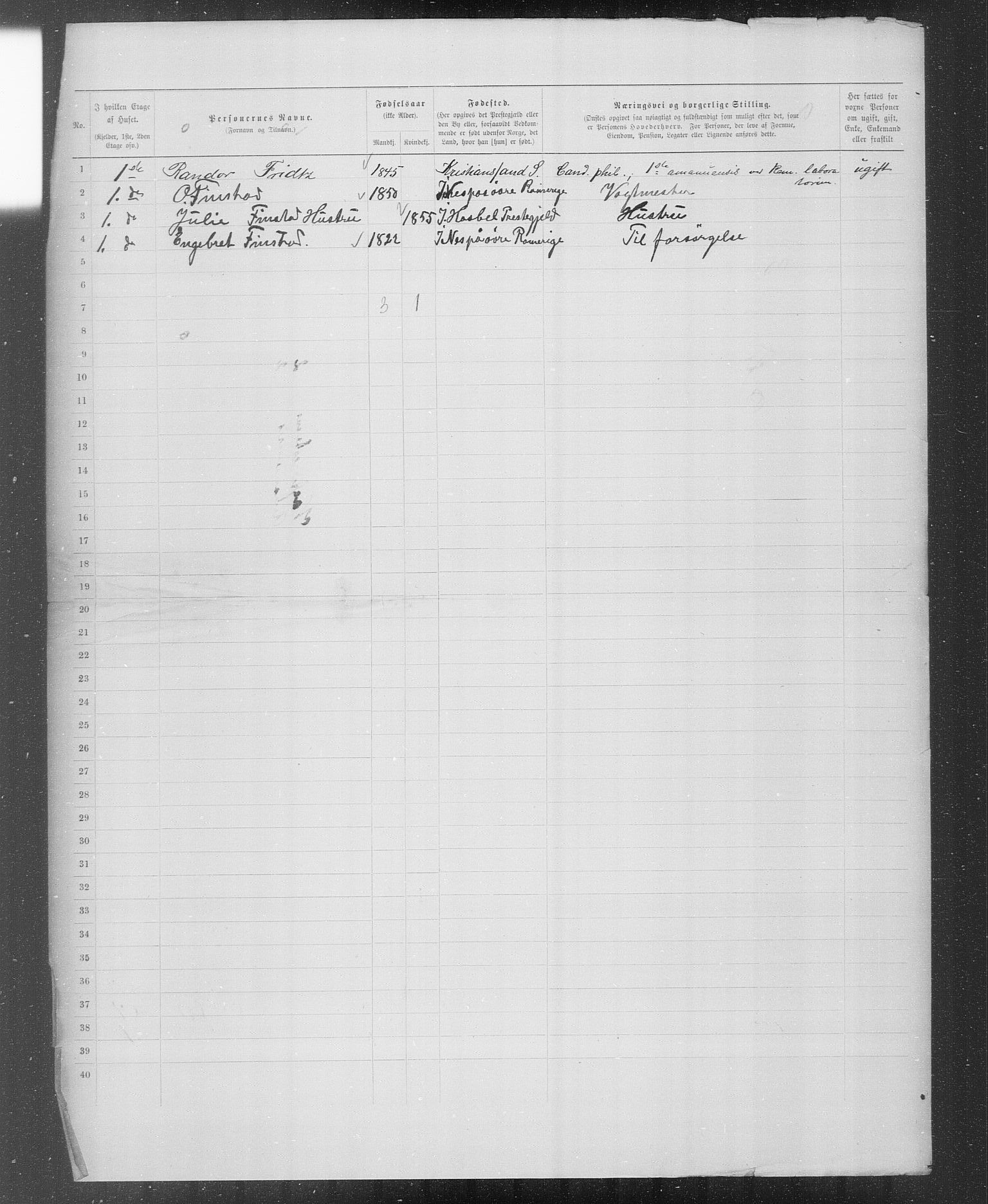 OBA, Municipal Census 1899 for Kristiania, 1899, p. 3527