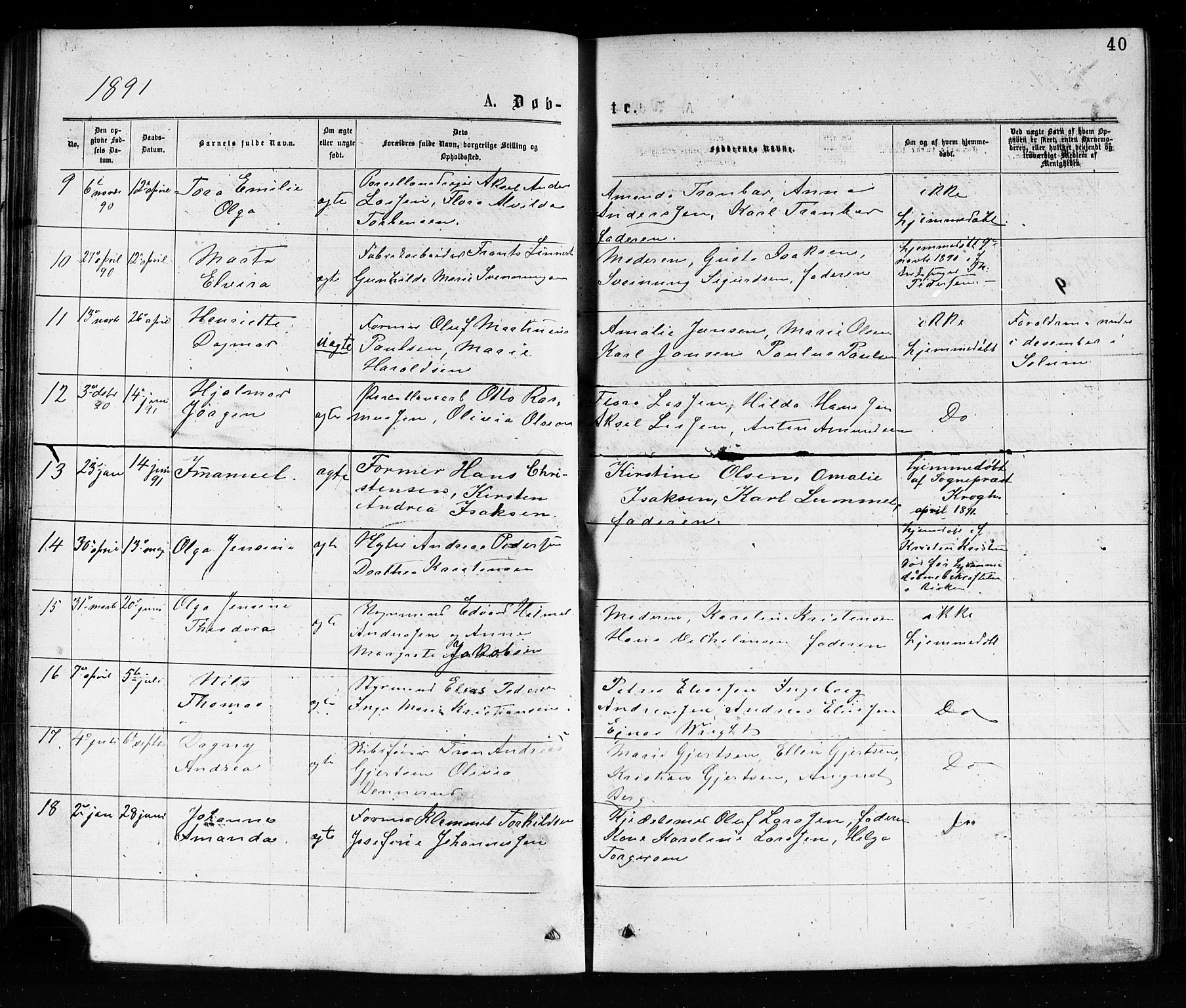 Porsgrunn kirkebøker , SAKO/A-104/G/Ga/L0003: Parish register (copy) no. I 3, 1877-1915, p. 40