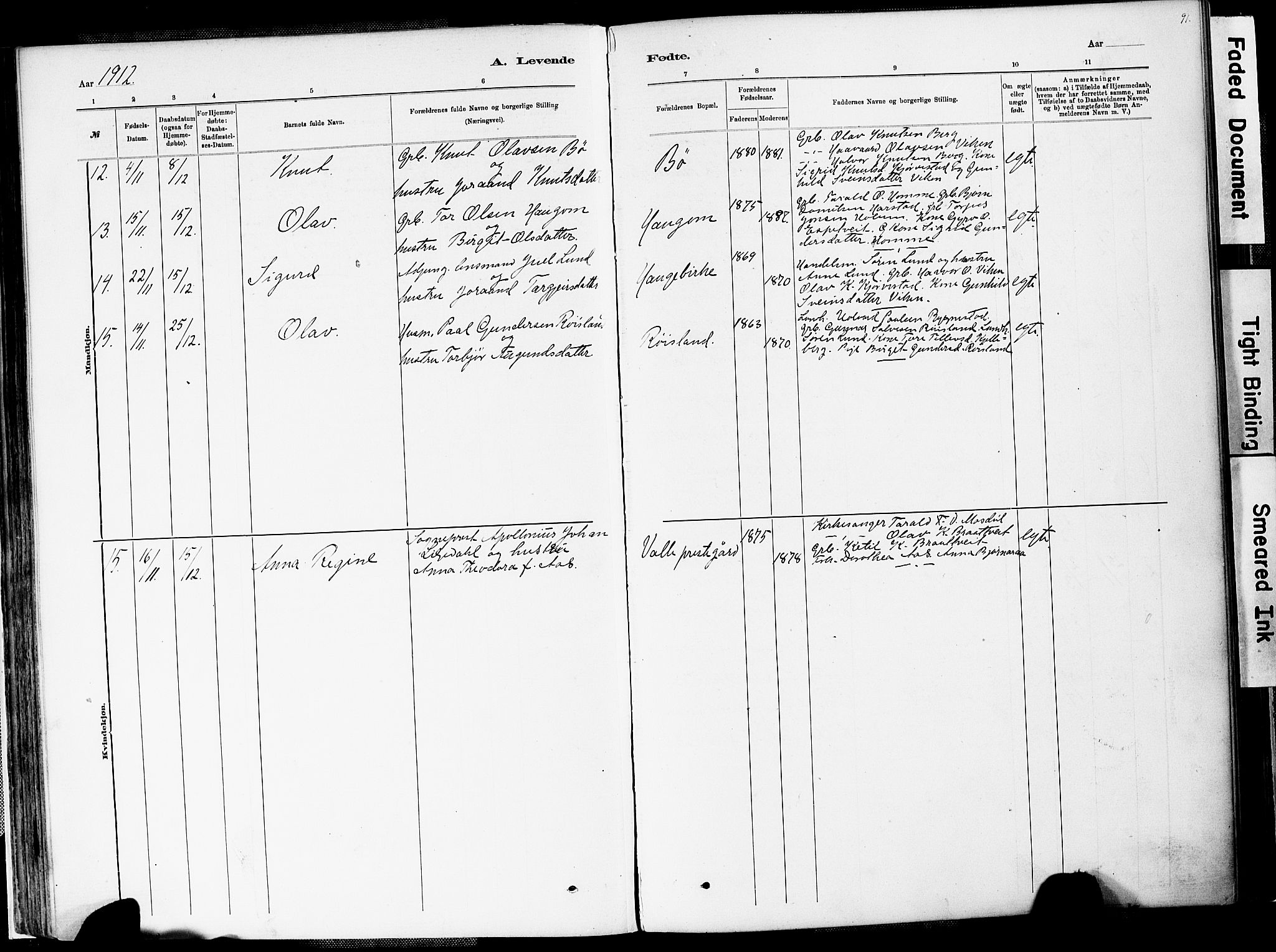 Valle sokneprestkontor, AV/SAK-1111-0044/F/Fa/Fac/L0009: Parish register (official) no. A 9, 1882-1913, p. 91
