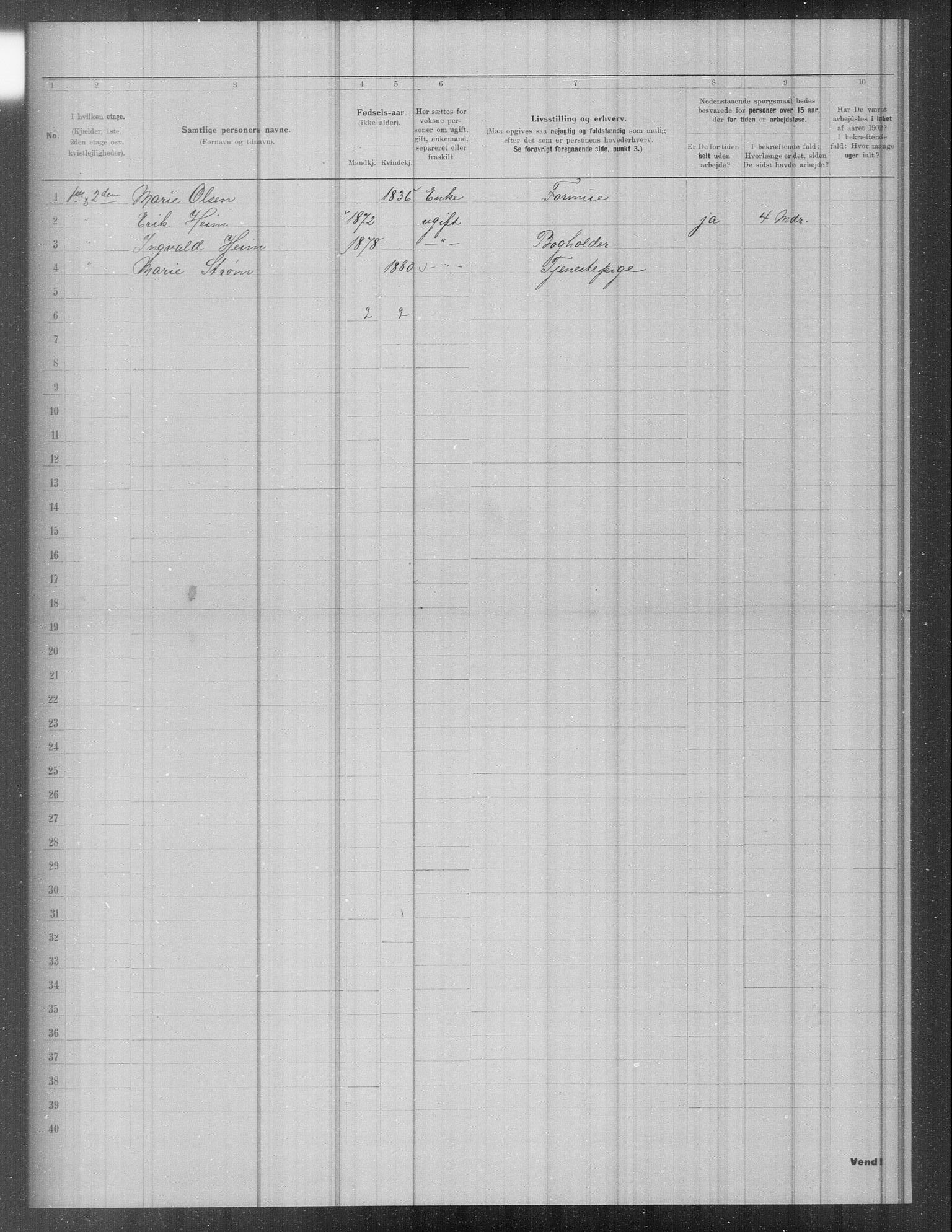 OBA, Municipal Census 1902 for Kristiania, 1902, p. 2552