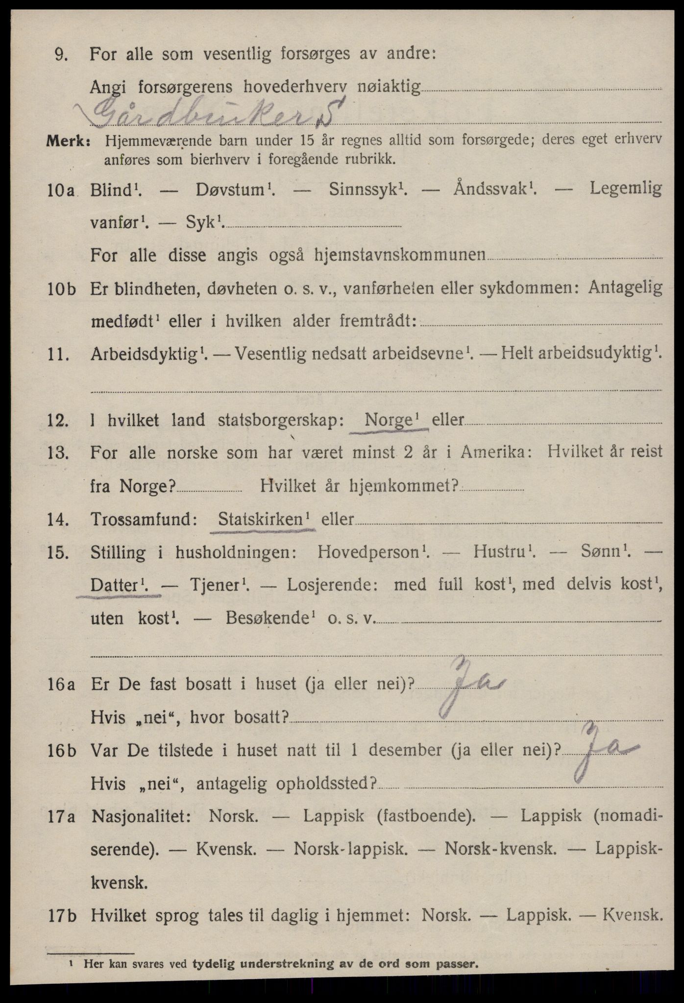SAT, 1920 census for Strinda, 1920, p. 22191