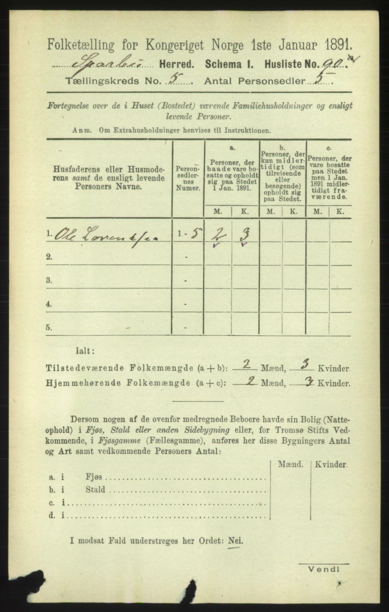 RA, 1891 census for 1731 Sparbu, 1891, p. 1673