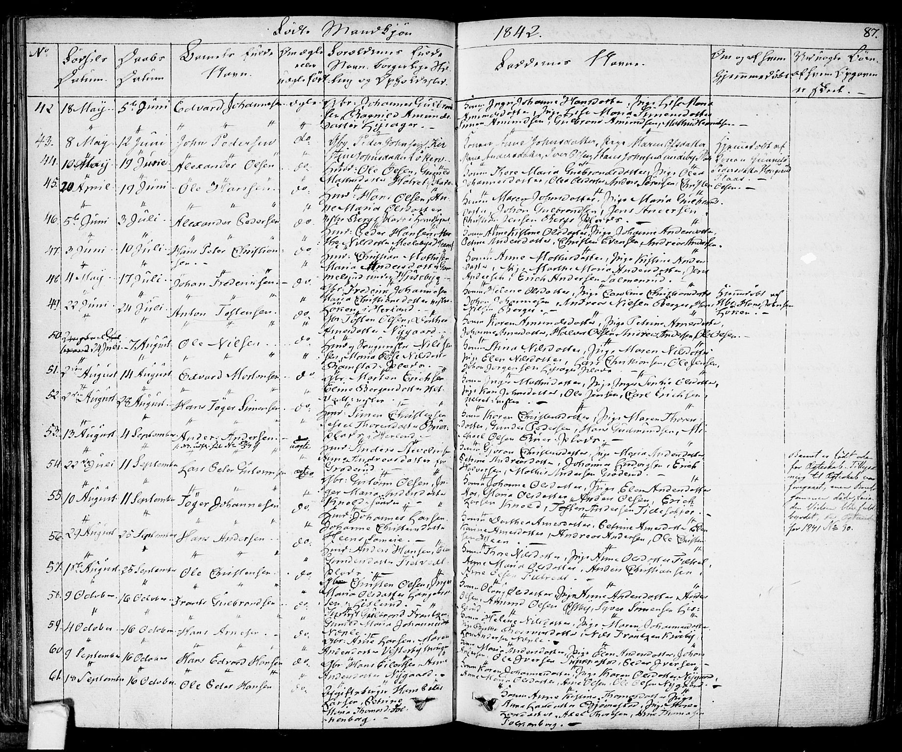 Eidsberg prestekontor Kirkebøker, AV/SAO-A-10905/F/Fa/L0008: Parish register (official) no. I 8, 1832-1848, p. 87