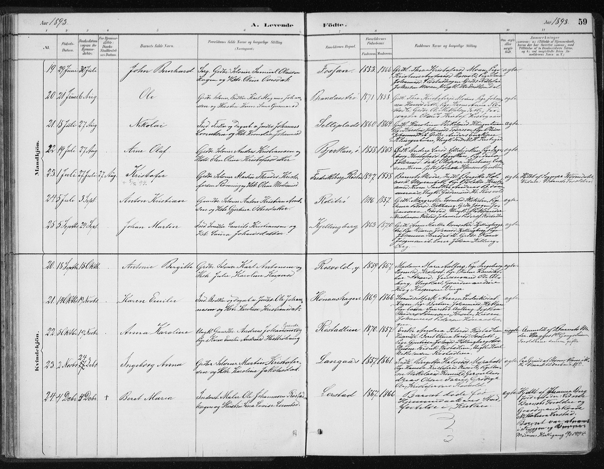 Ministerialprotokoller, klokkerbøker og fødselsregistre - Nord-Trøndelag, SAT/A-1458/701/L0010: Parish register (official) no. 701A10, 1883-1899, p. 59