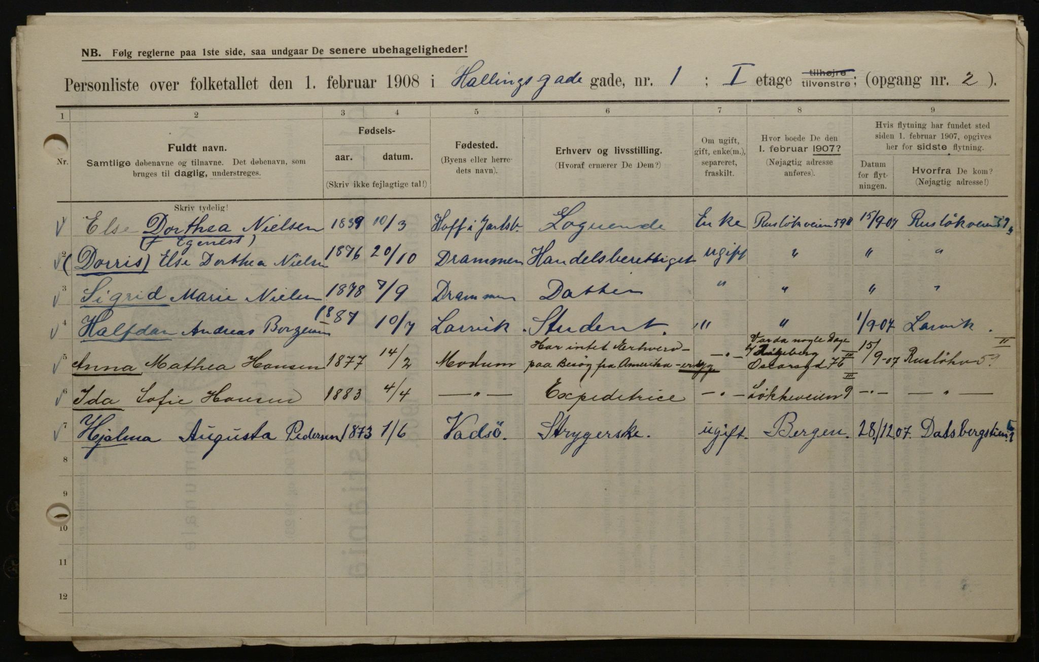 OBA, Municipal Census 1908 for Kristiania, 1908, p. 30748