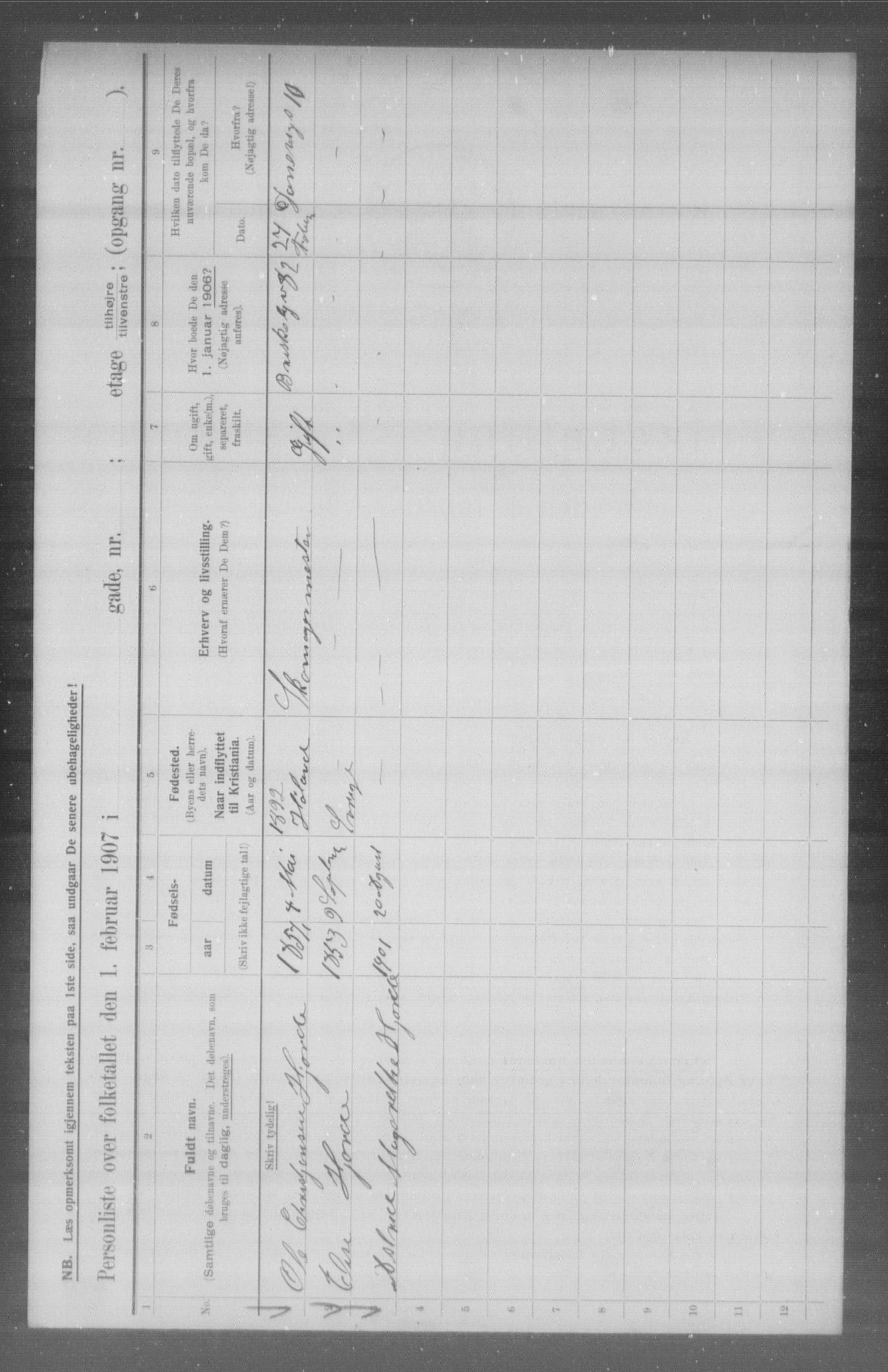 OBA, Municipal Census 1907 for Kristiania, 1907, p. 4972