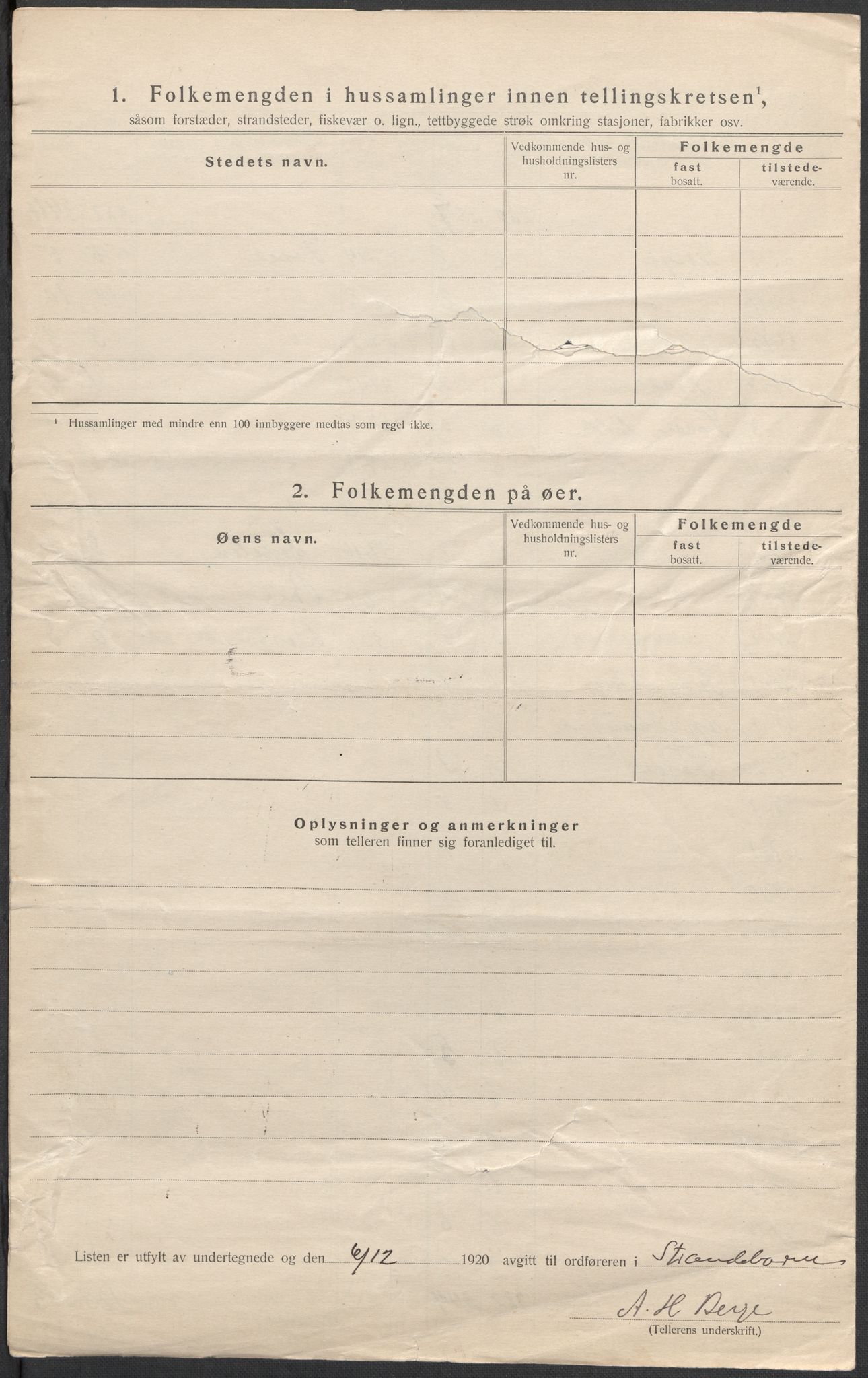 SAB, 1920 census for Strandebarm, 1920, p. 13