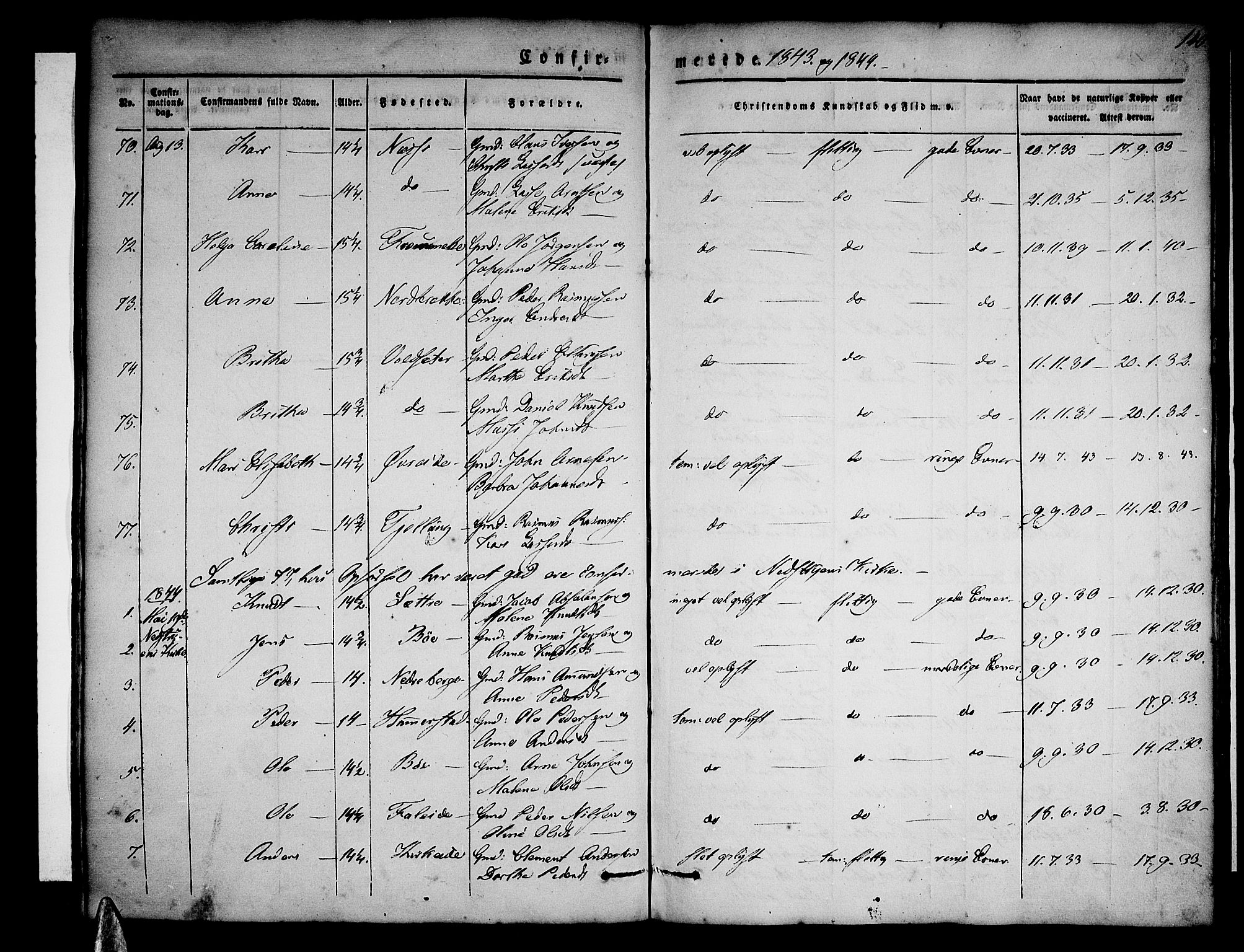 Stryn Sokneprestembete, AV/SAB-A-82501: Parish register (official) no. A 1, 1832-1845, p. 140