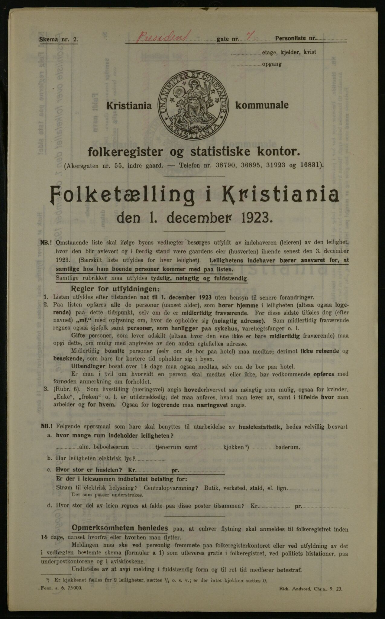 OBA, Municipal Census 1923 for Kristiania, 1923, p. 89657