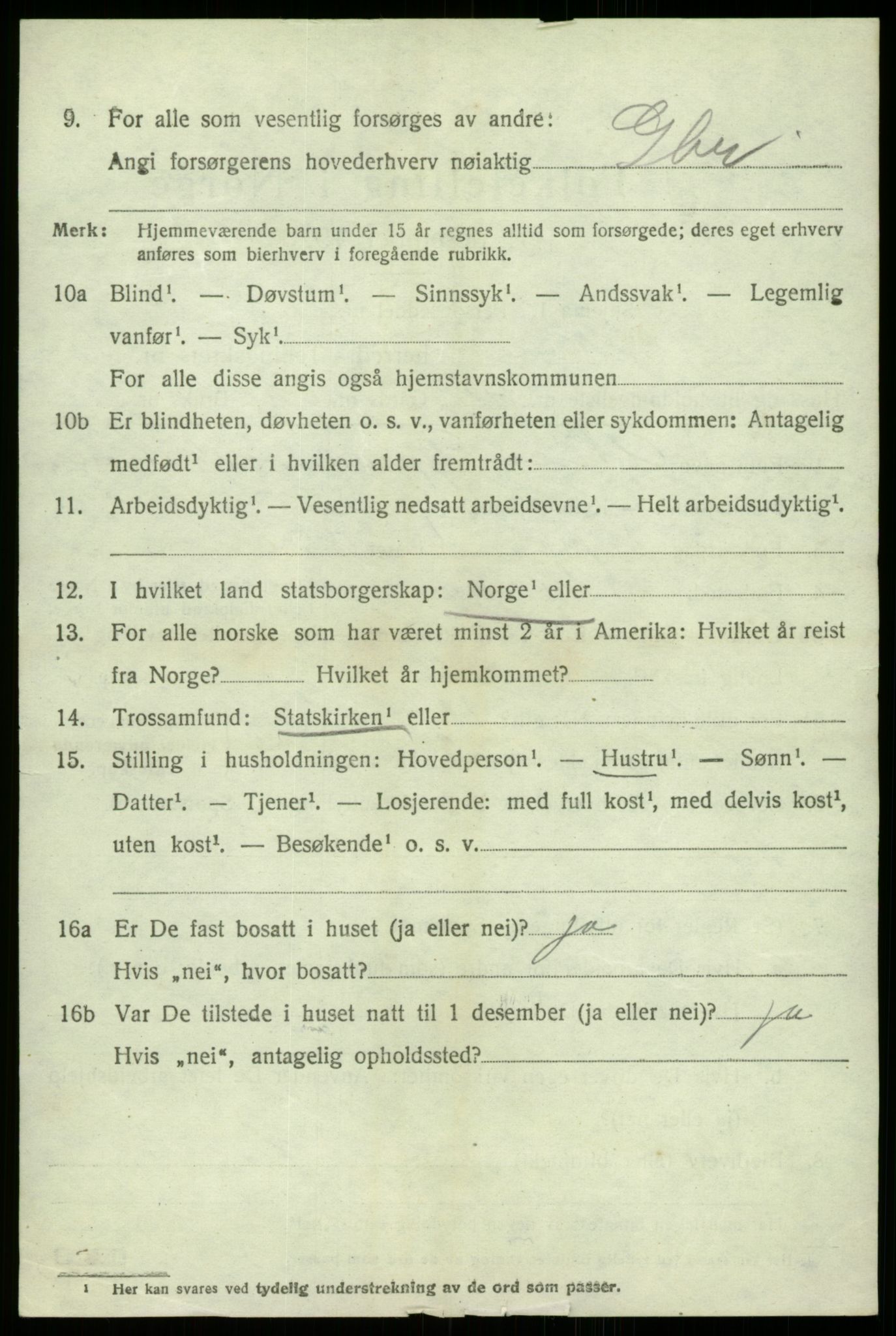 SAB, 1920 census for Kvam, 1920, p. 7970