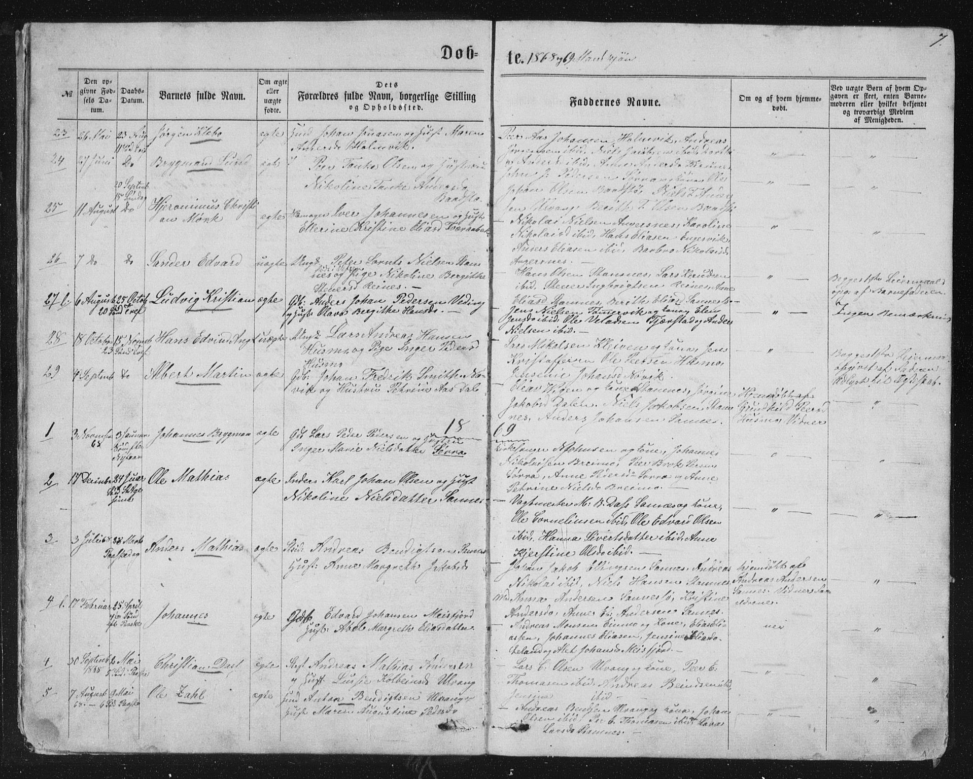 Ministerialprotokoller, klokkerbøker og fødselsregistre - Nordland, AV/SAT-A-1459/831/L0476: Parish register (copy) no. 831C03, 1866-1877, p. 7