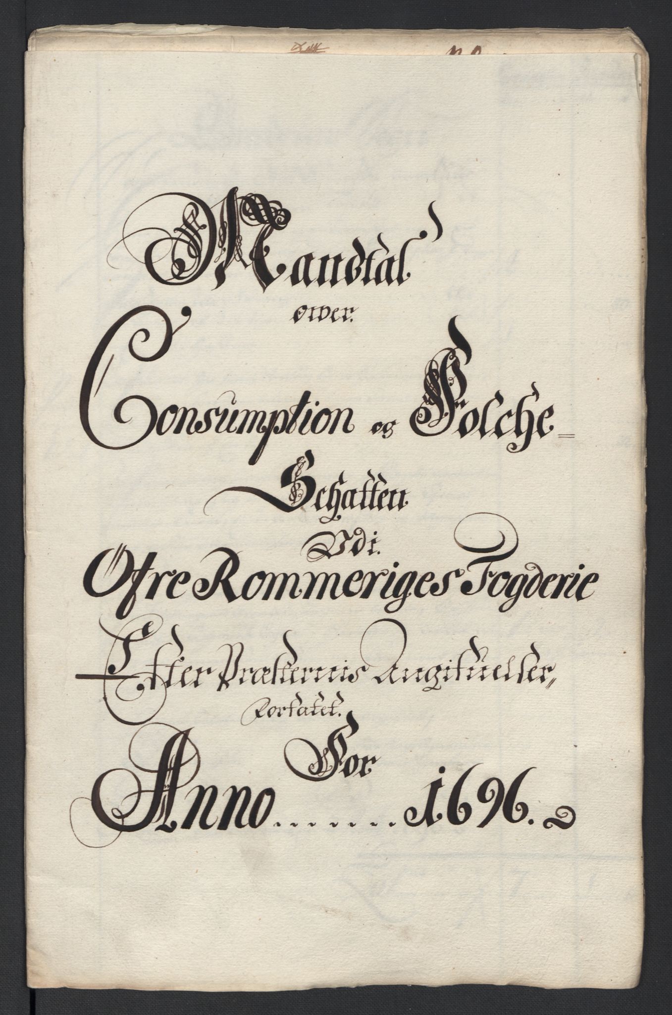 Rentekammeret inntil 1814, Reviderte regnskaper, Fogderegnskap, RA/EA-4092/R12/L0708: Fogderegnskap Øvre Romerike, 1696, p. 235