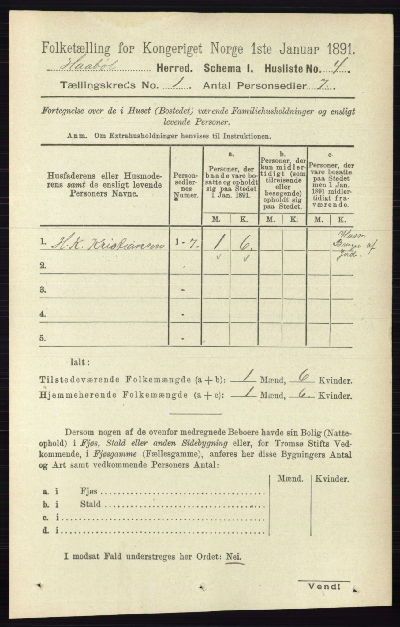 RA, 1891 census for 0138 Hobøl, 1891, p. 21
