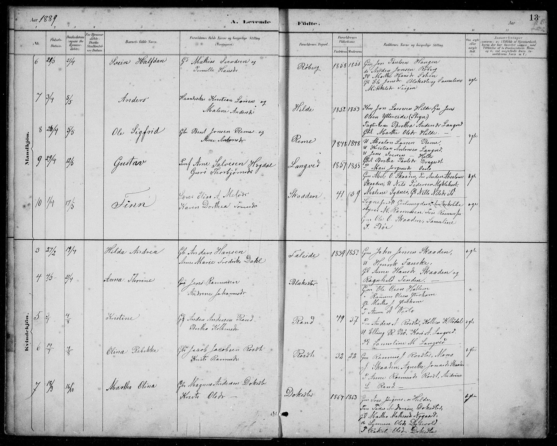 Innvik sokneprestembete, AV/SAB-A-80501: Parish register (copy) no. A 3, 1886-1912, p. 13