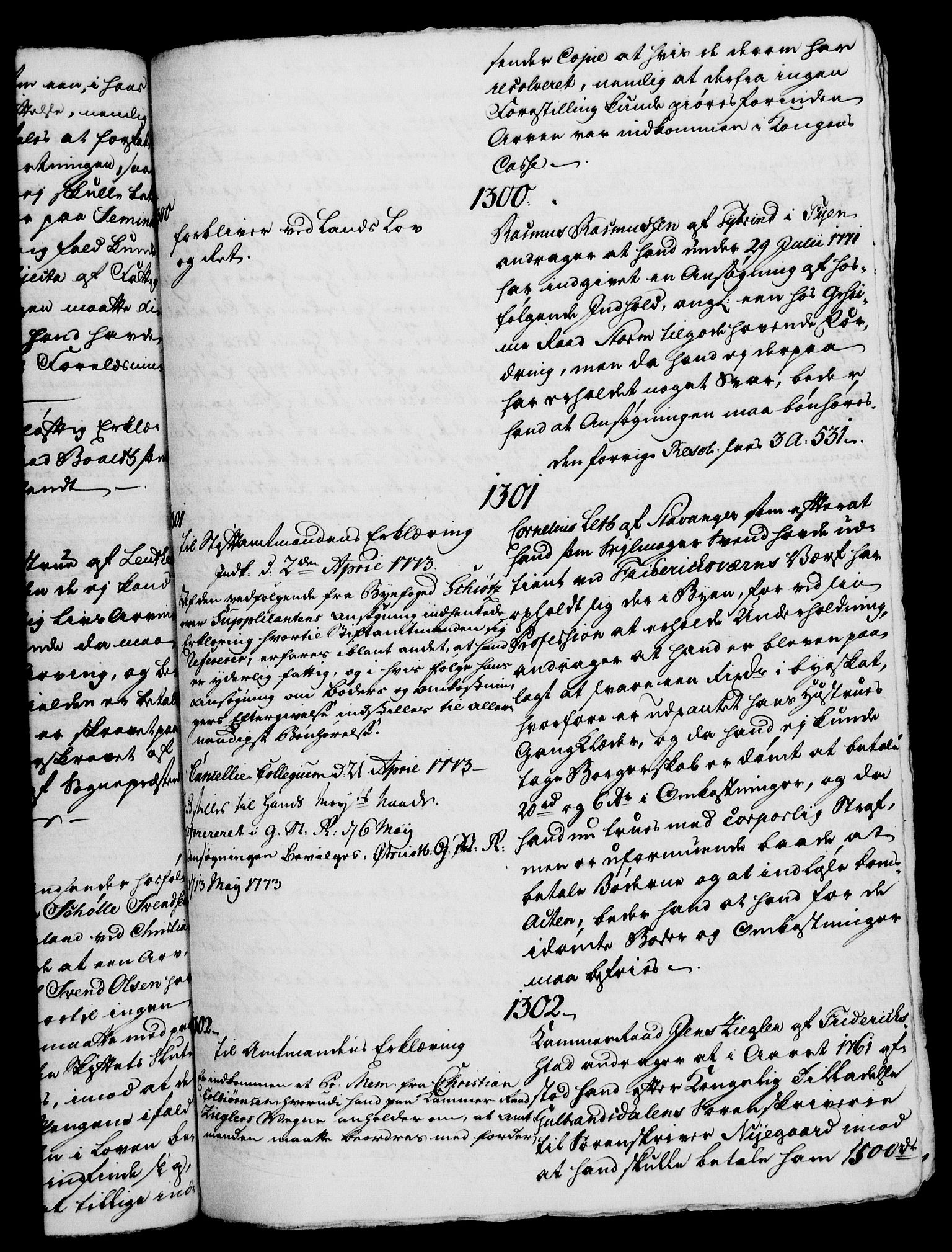 Danske Kanselli 1572-1799, AV/RA-EA-3023/H/Hc/Hca/L0002: Norske supplikker, 1772-1773
