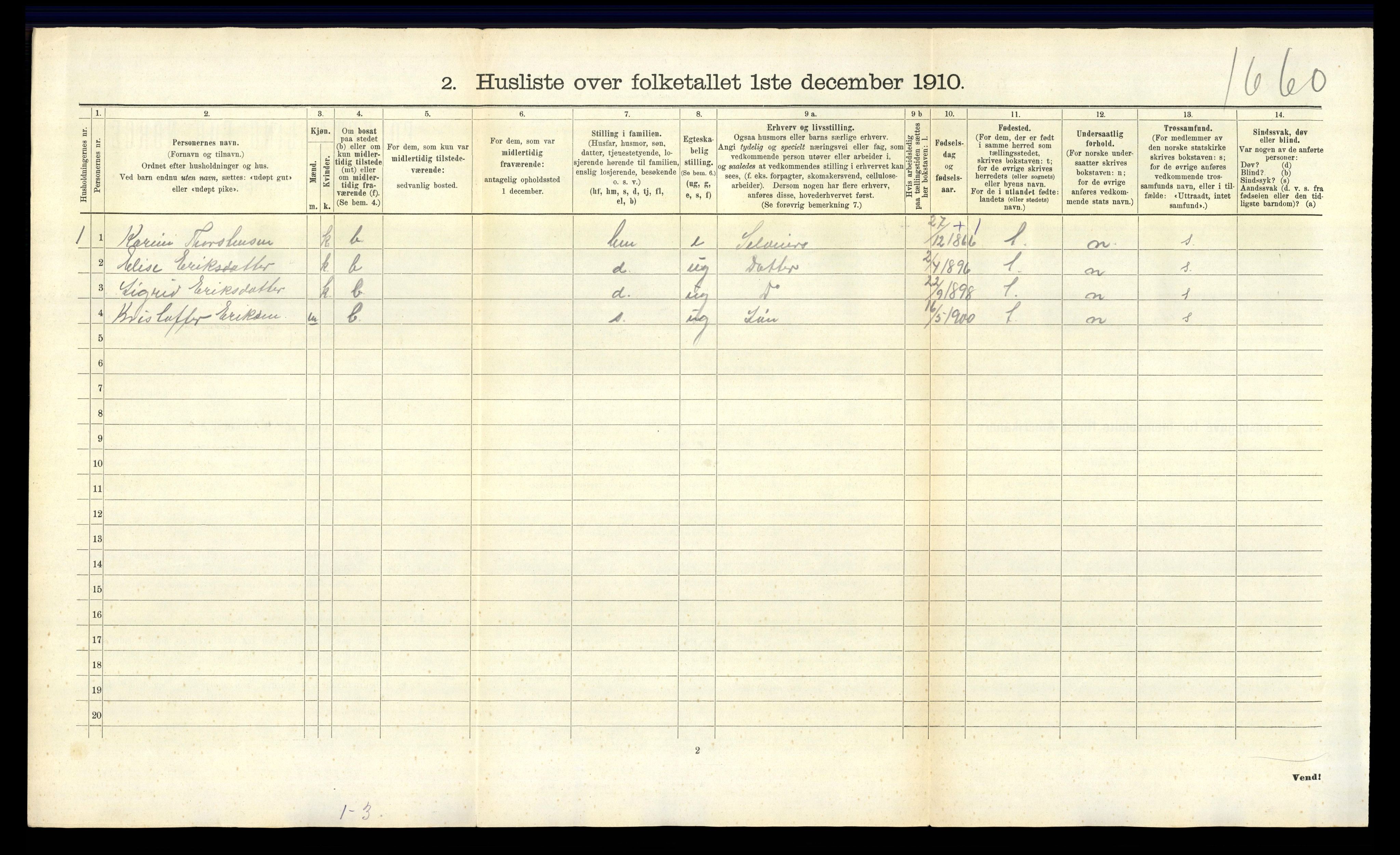 RA, 1910 census for Norderhov, 1910, p. 2571