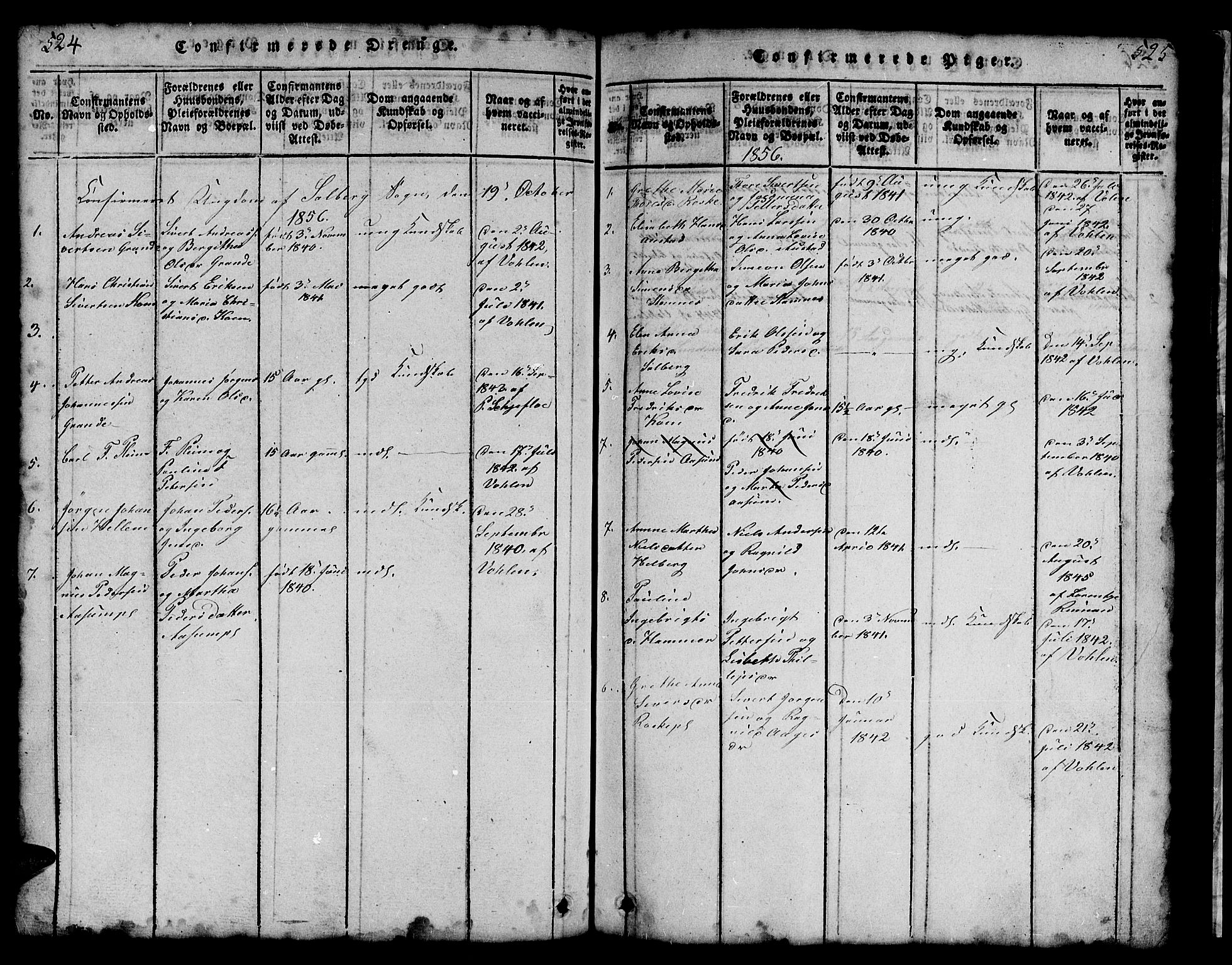 Ministerialprotokoller, klokkerbøker og fødselsregistre - Nord-Trøndelag, SAT/A-1458/731/L0310: Parish register (copy) no. 731C01, 1816-1874, p. 524-525