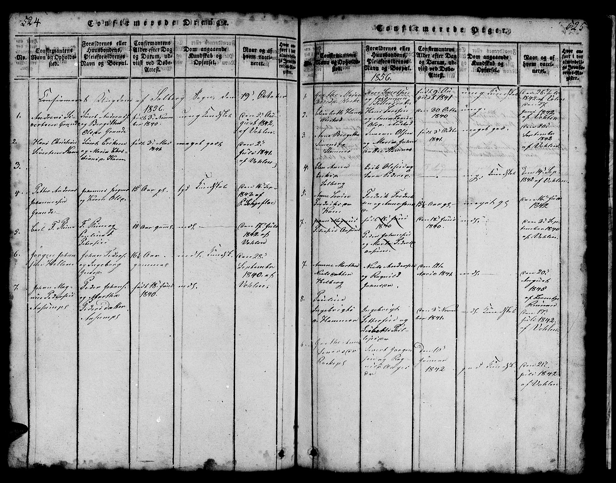 Ministerialprotokoller, klokkerbøker og fødselsregistre - Nord-Trøndelag, AV/SAT-A-1458/731/L0310: Parish register (copy) no. 731C01, 1816-1874, p. 524-525