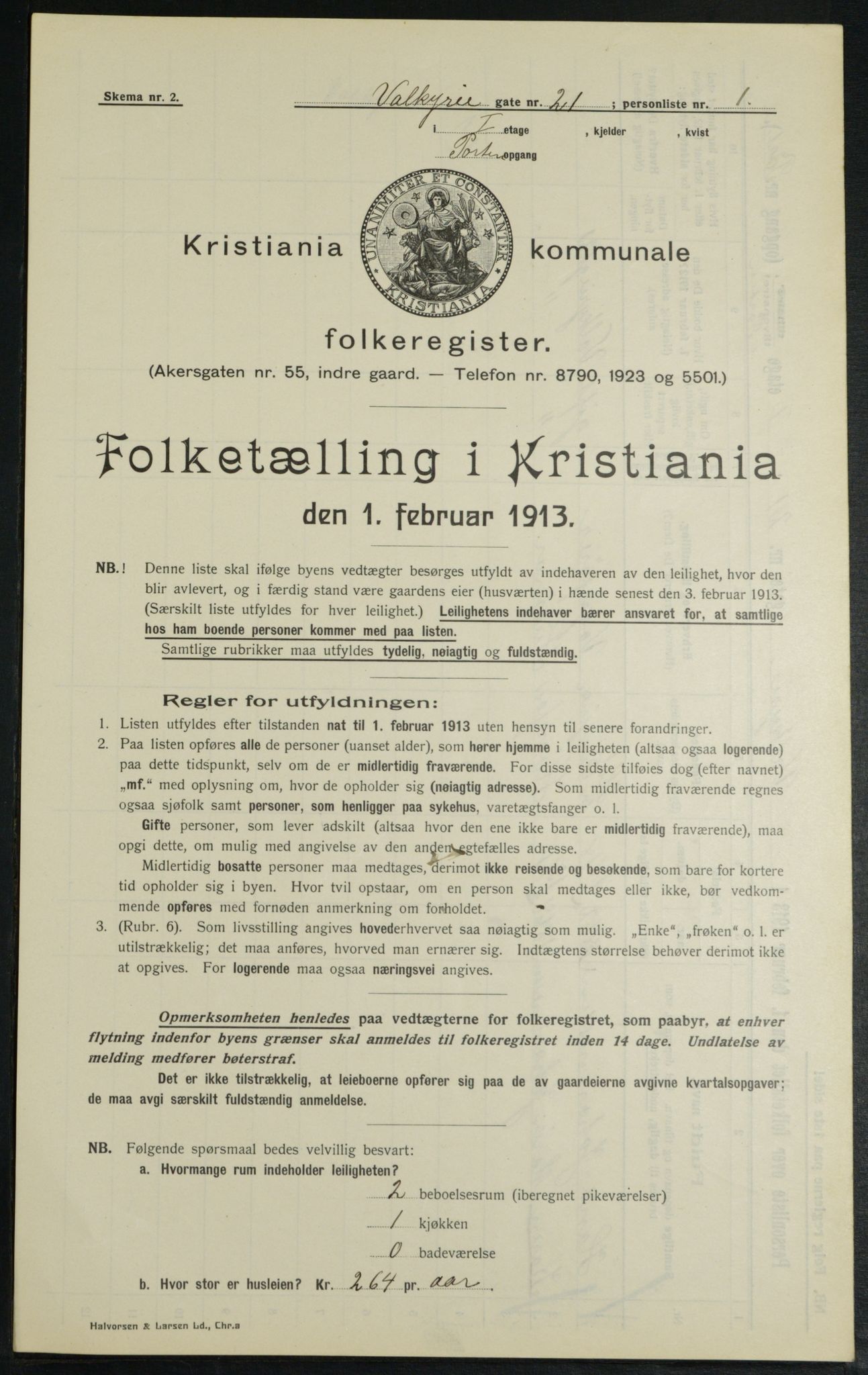 OBA, Municipal Census 1913 for Kristiania, 1913, p. 121711