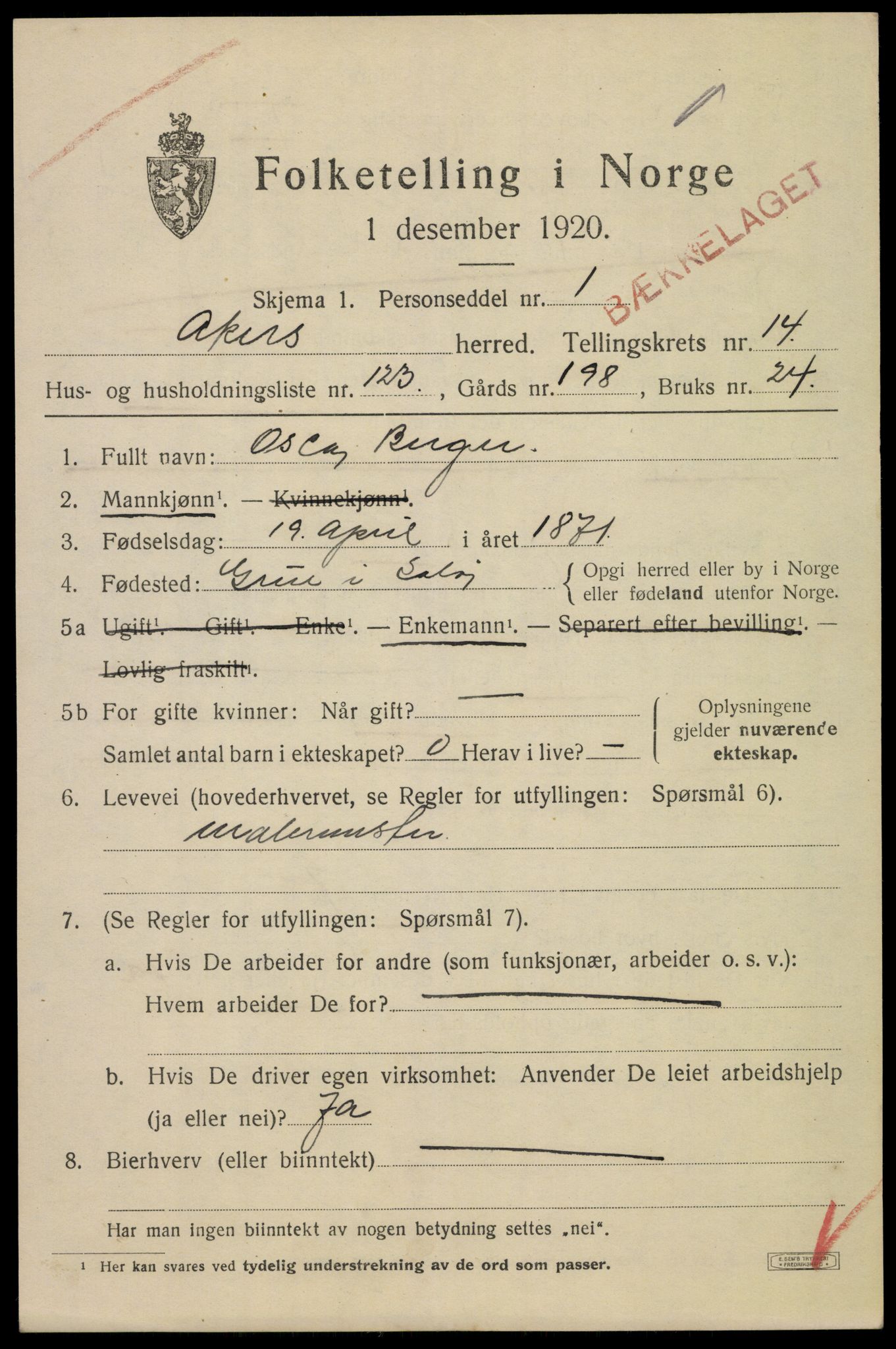 SAO, 1920 census for Aker, 1920, p. 84414