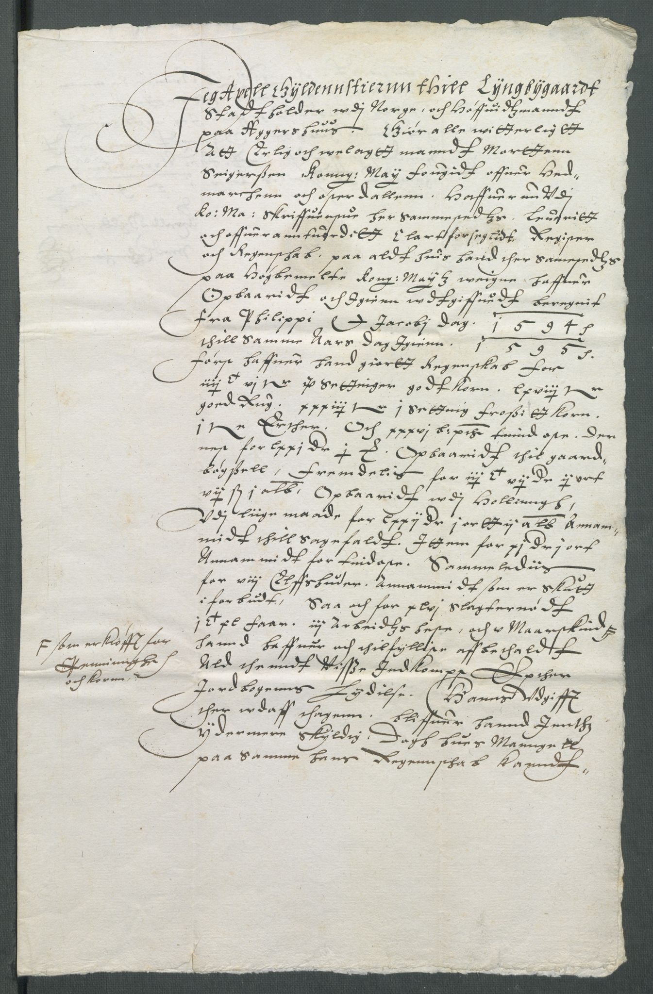 Riksarkivets diplomsamling, AV/RA-EA-5965/F02/L0101: Dokumenter, 1596, p. 33