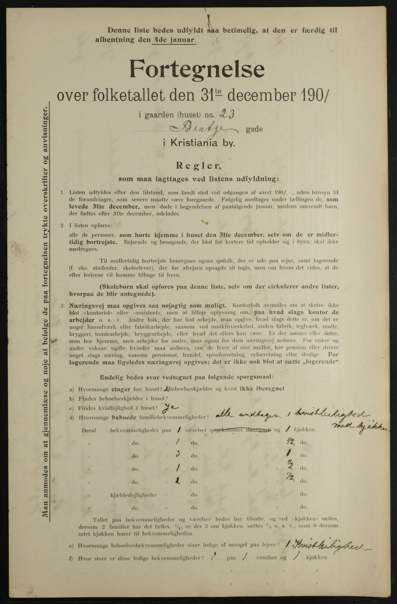 OBA, Municipal Census 1901 for Kristiania, 1901, p. 704