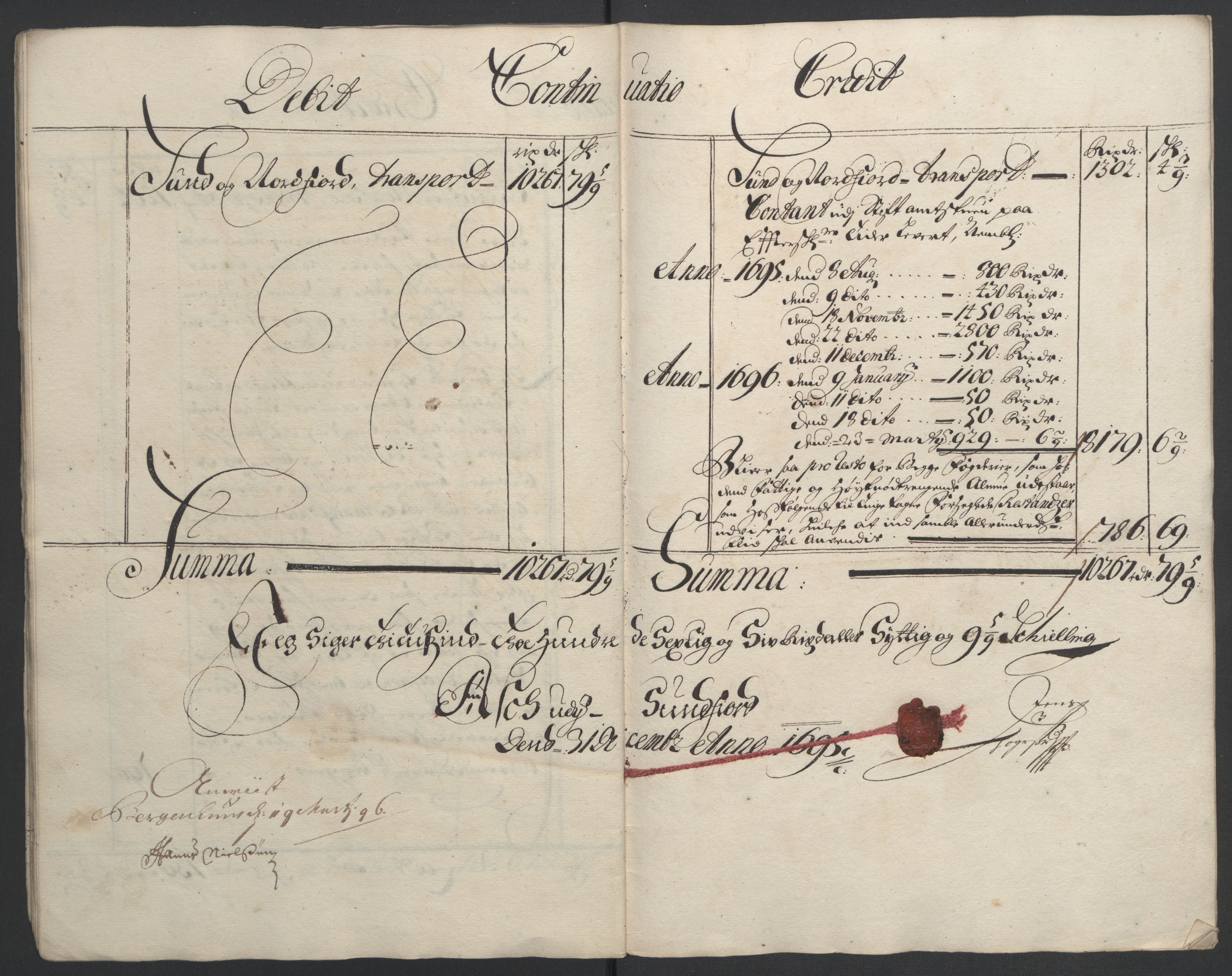 Rentekammeret inntil 1814, Reviderte regnskaper, Fogderegnskap, AV/RA-EA-4092/R53/L3422: Fogderegnskap Sunn- og Nordfjord, 1695-1696, p. 19