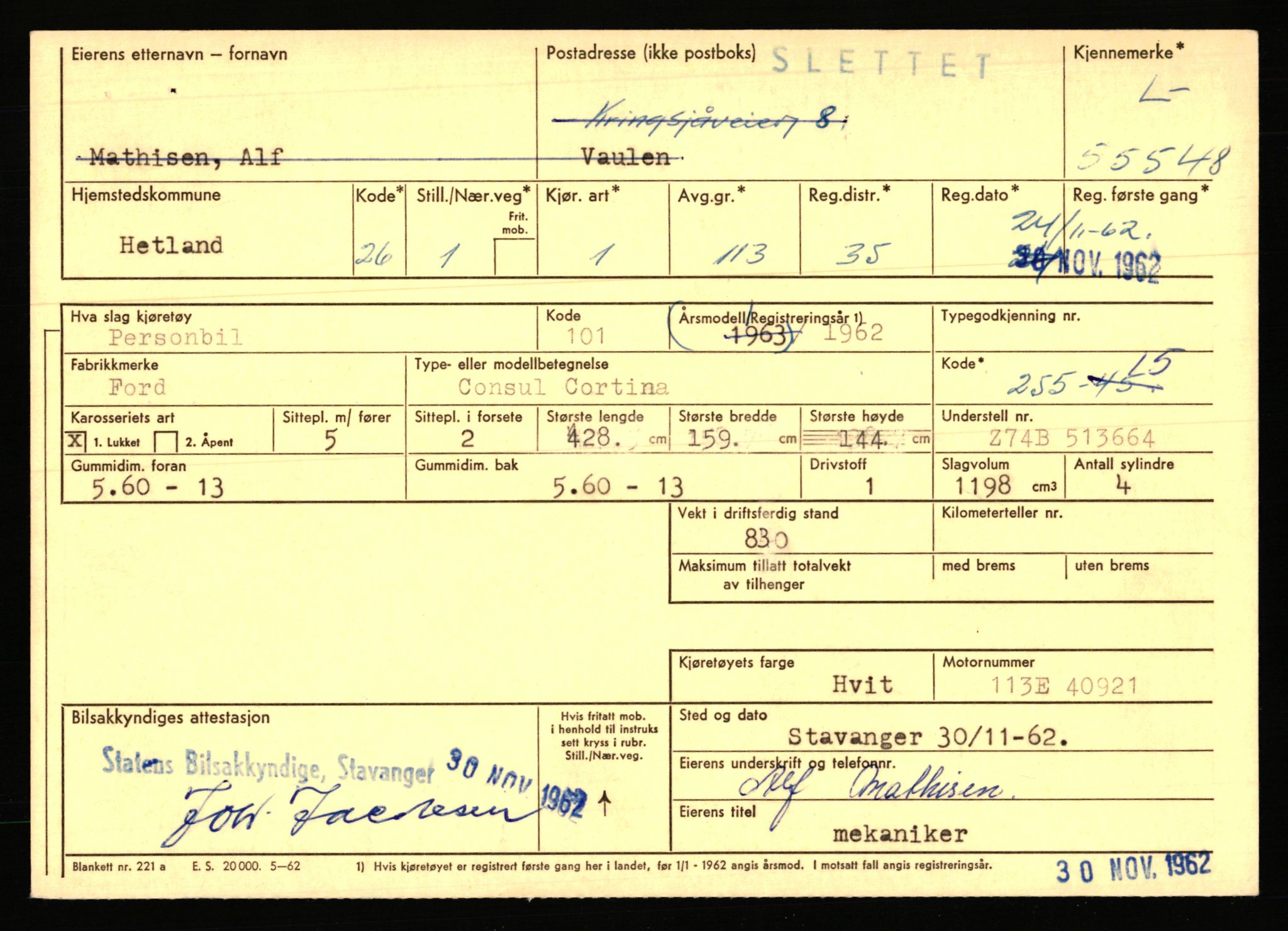 Stavanger trafikkstasjon, SAST/A-101942/0/F/L0054: L-54200 - L-55699, 1930-1971, p. 2535