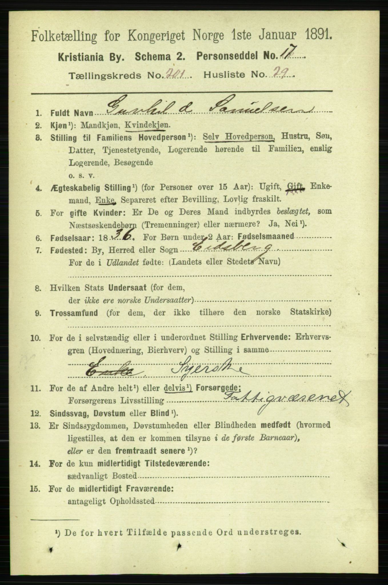 RA, 1891 census for 0301 Kristiania, 1891, p. 121433