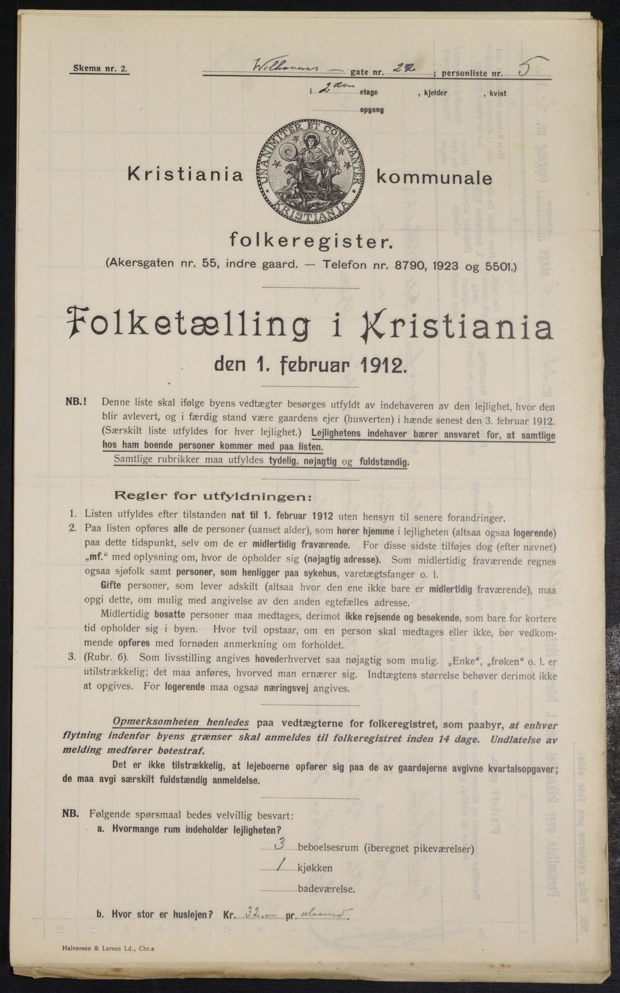 OBA, Municipal Census 1912 for Kristiania, 1912, p. 127696
