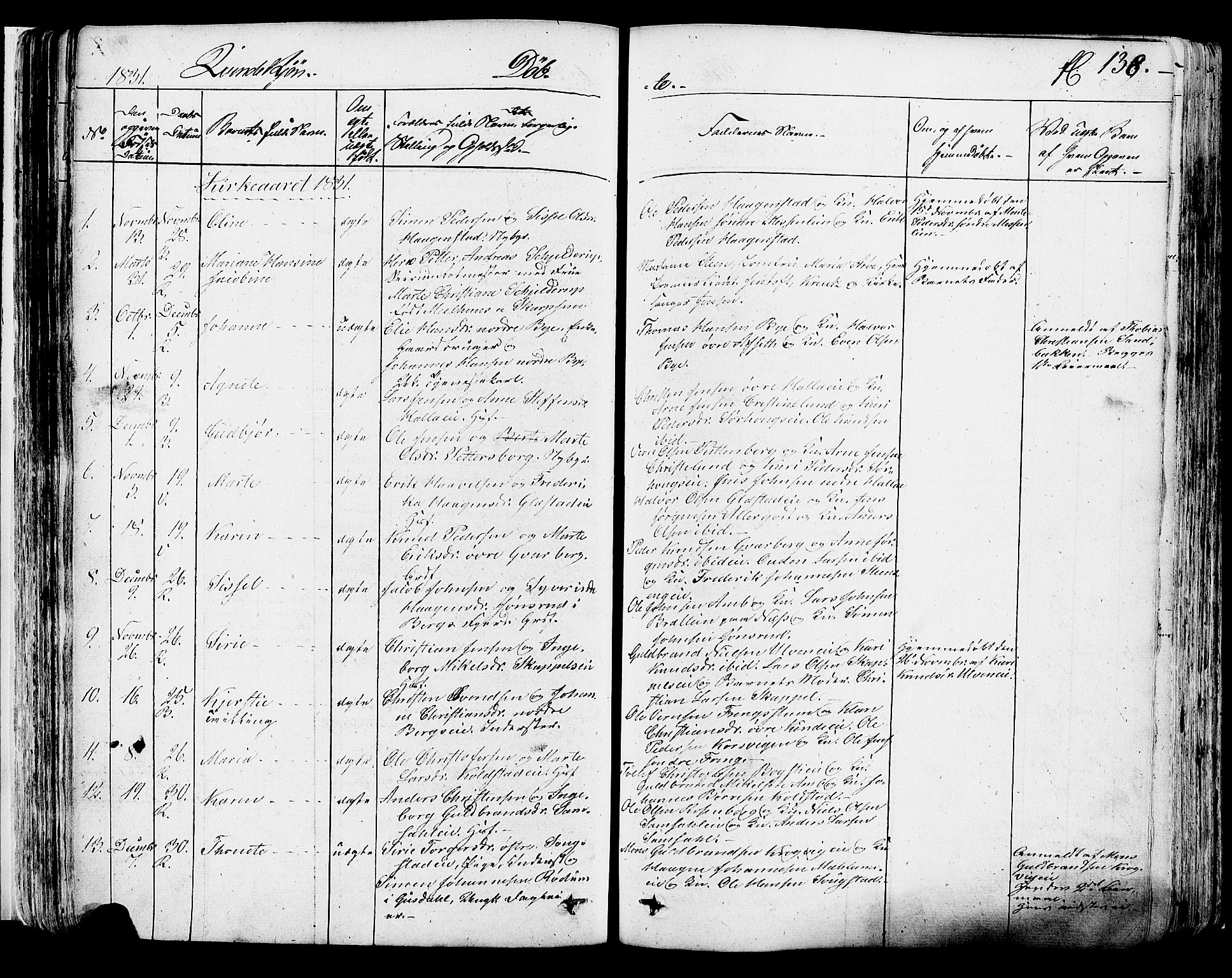 Ringsaker prestekontor, SAH/PREST-014/K/Ka/L0007: Parish register (official) no. 7A, 1826-1837, p. 138