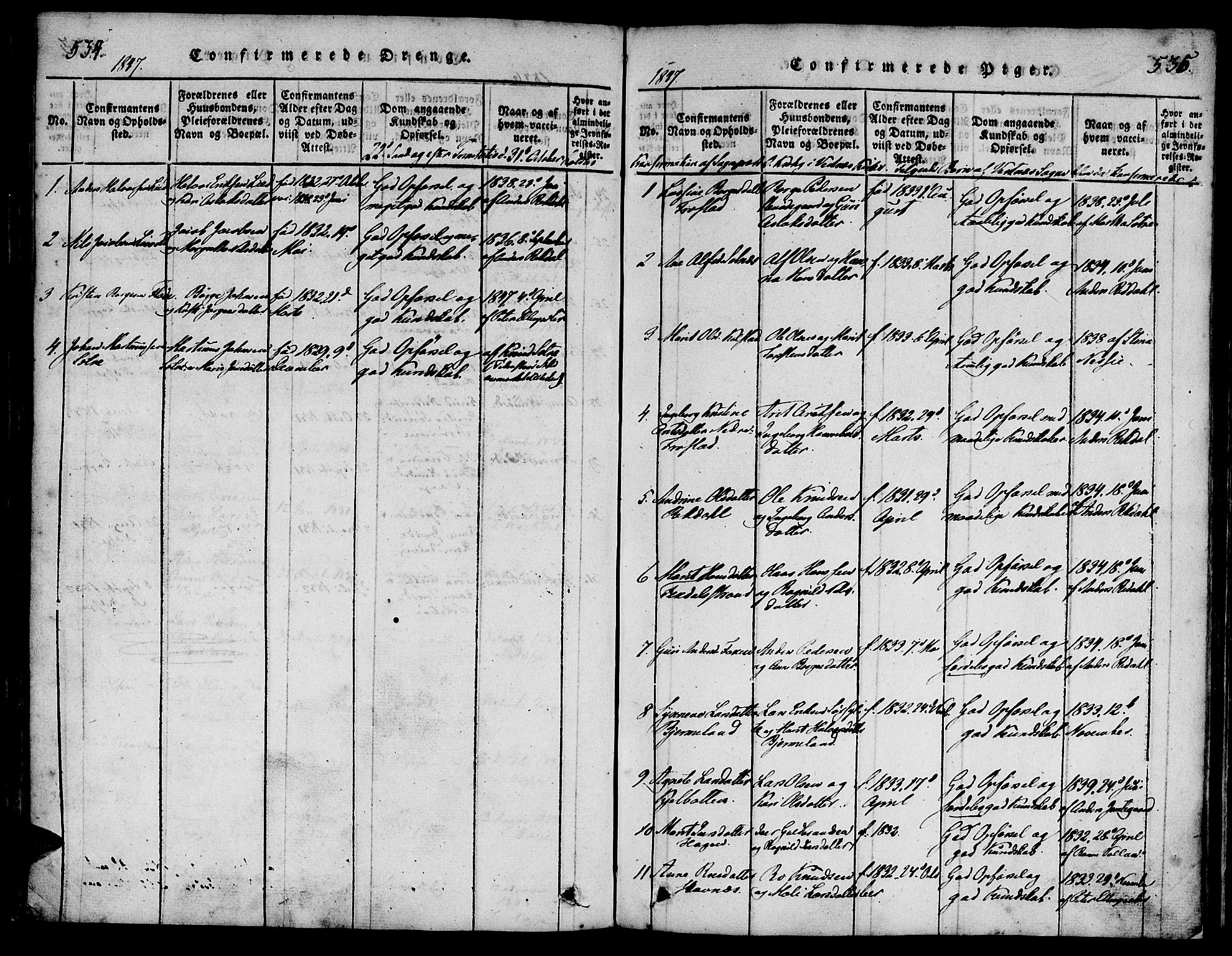 Ministerialprotokoller, klokkerbøker og fødselsregistre - Møre og Romsdal, SAT/A-1454/539/L0528: Parish register (official) no. 539A01, 1818-1847, p. 534-535