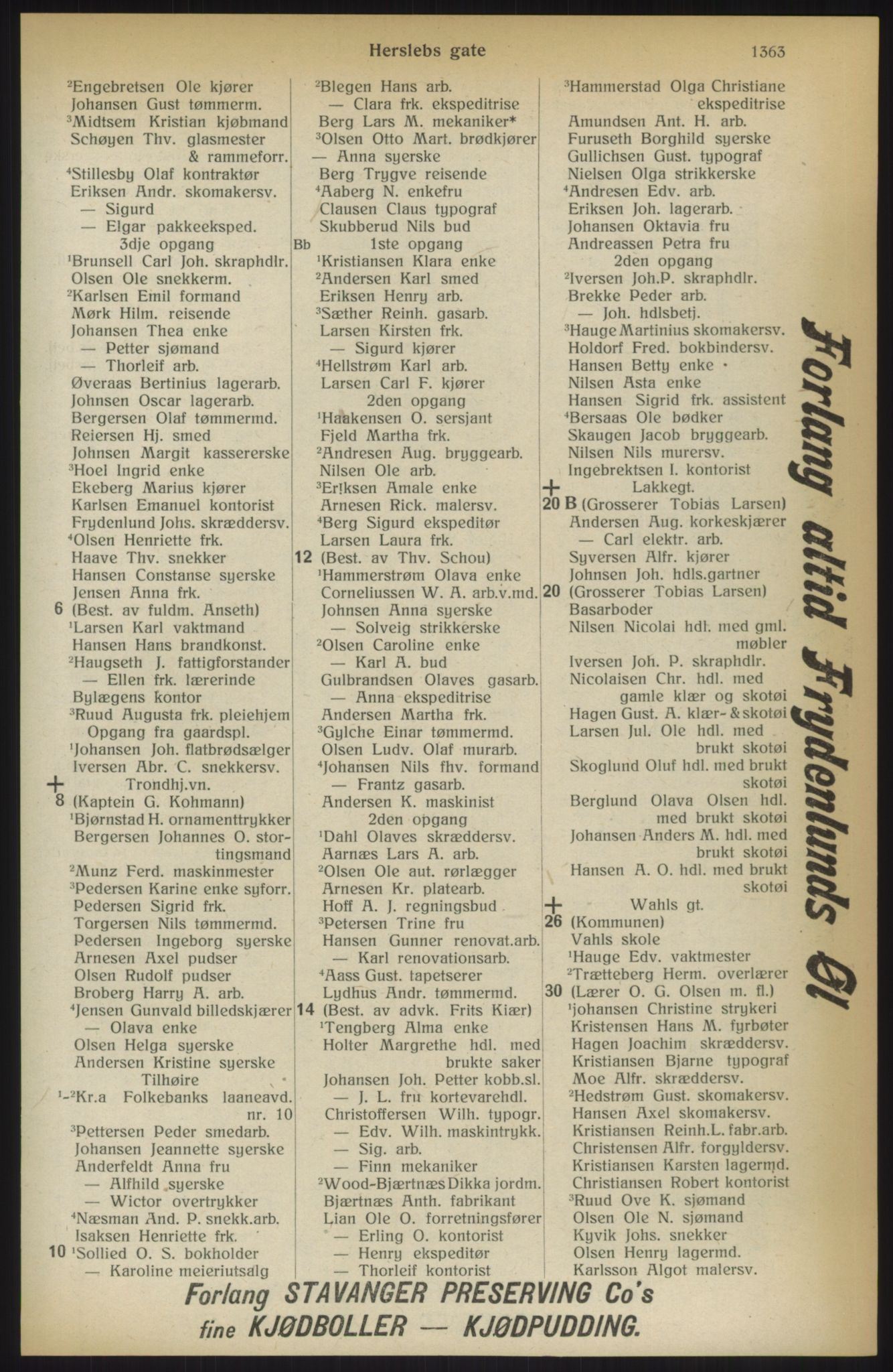 Kristiania/Oslo adressebok, PUBL/-, 1914, p. 1363