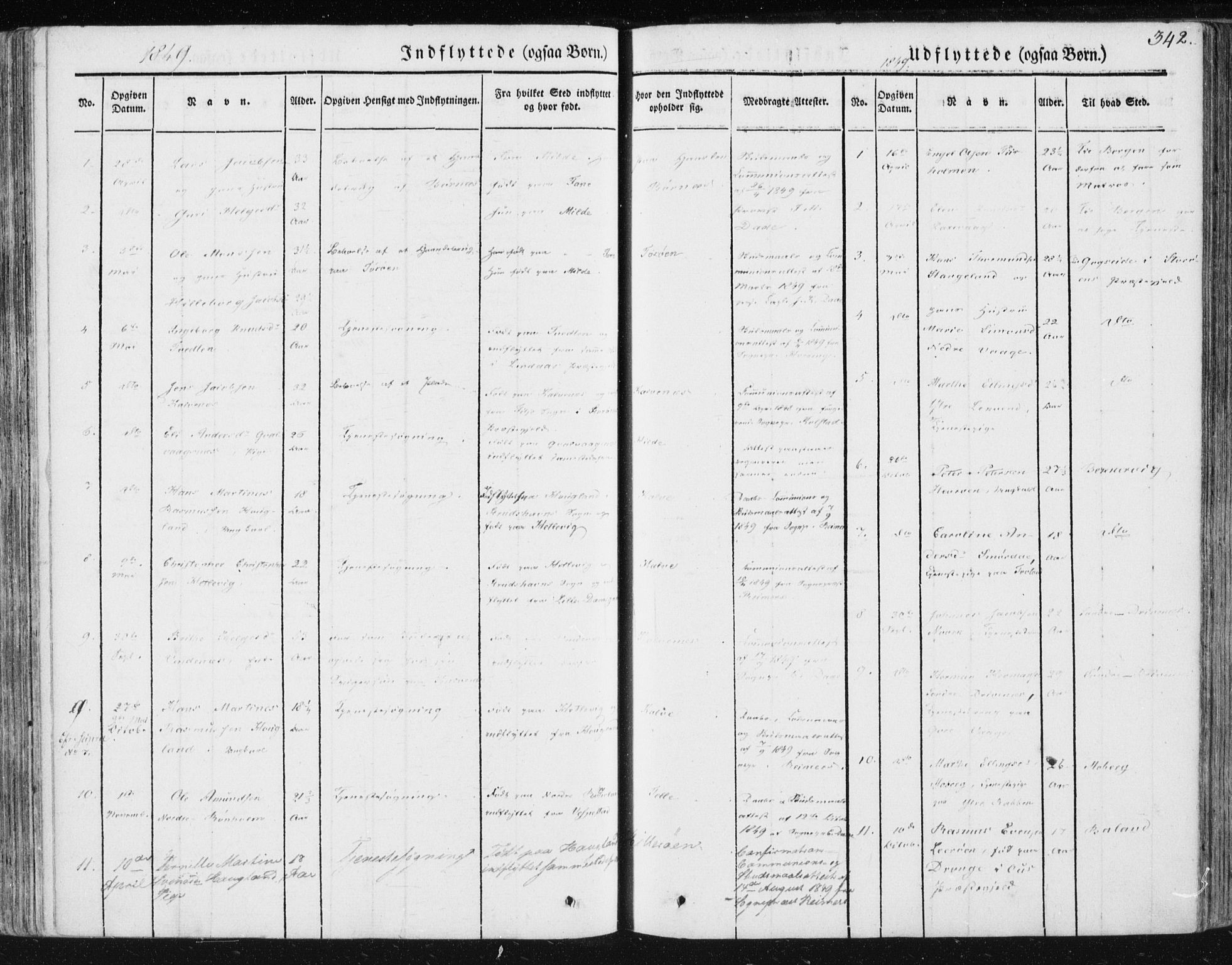 Sund sokneprestembete, AV/SAB-A-99930: Parish register (official) no. A 13, 1835-1849, p. 342