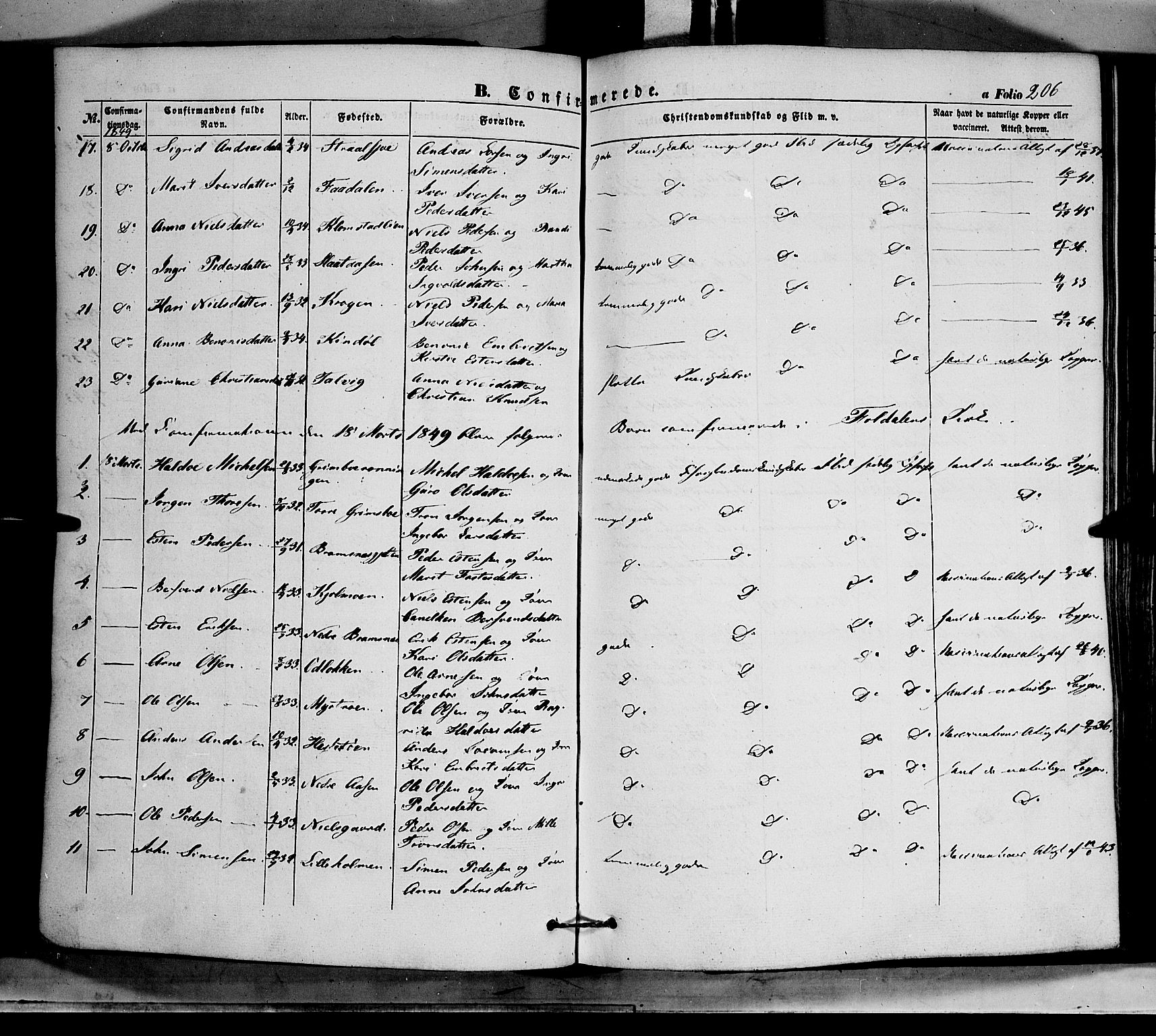 Tynset prestekontor, AV/SAH-PREST-058/H/Ha/Haa/L0020: Parish register (official) no. 20, 1848-1862, p. 206