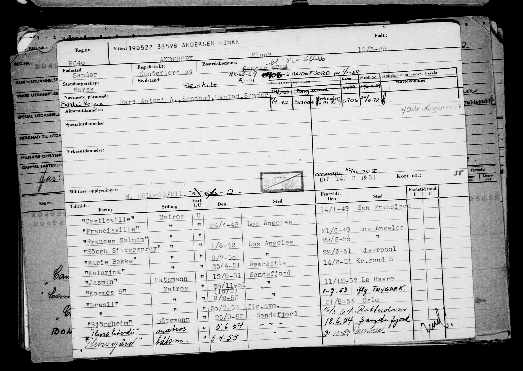 Direktoratet for sjømenn, AV/RA-S-3545/G/Gb/L0206: Hovedkort, 1922, p. 511