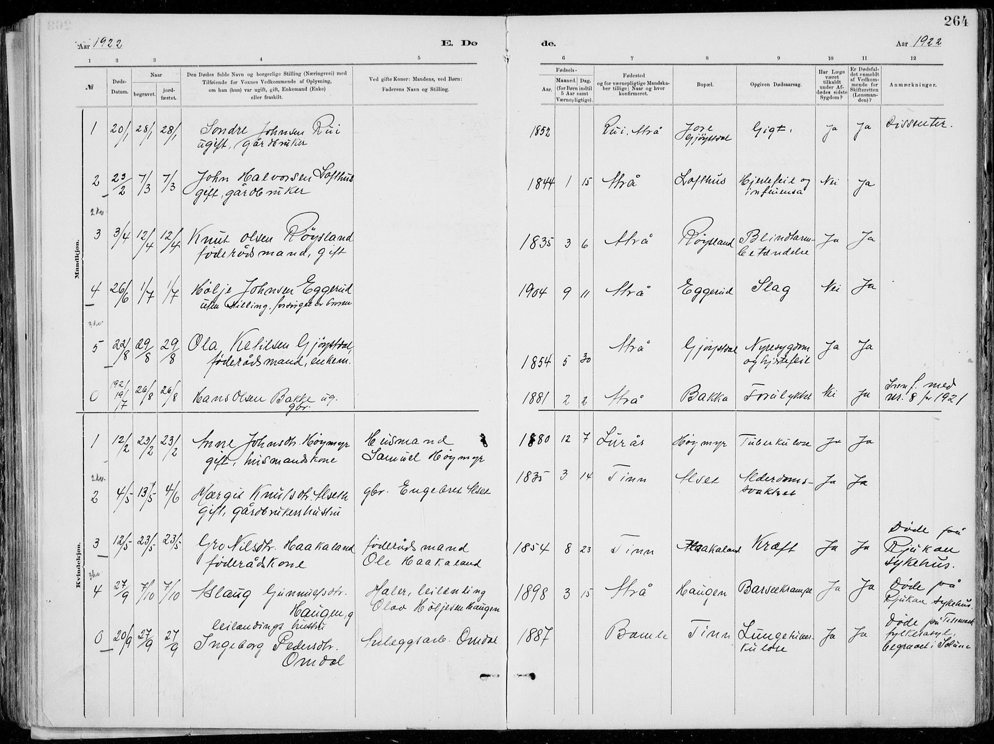 Tinn kirkebøker, SAKO/A-308/F/Fa/L0007: Parish register (official) no. I 7, 1878-1922, p. 264