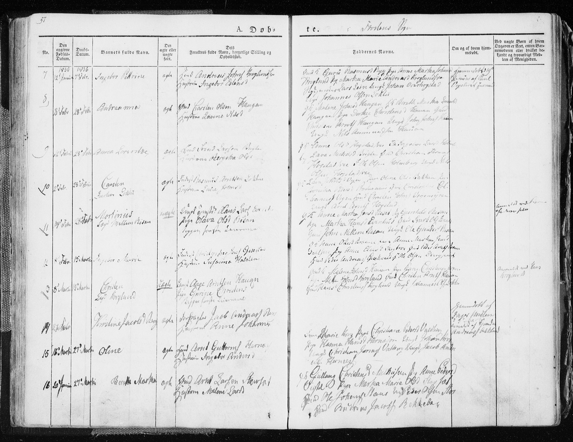 Ministerialprotokoller, klokkerbøker og fødselsregistre - Nord-Trøndelag, SAT/A-1458/713/L0114: Parish register (official) no. 713A05, 1827-1839, p. 57