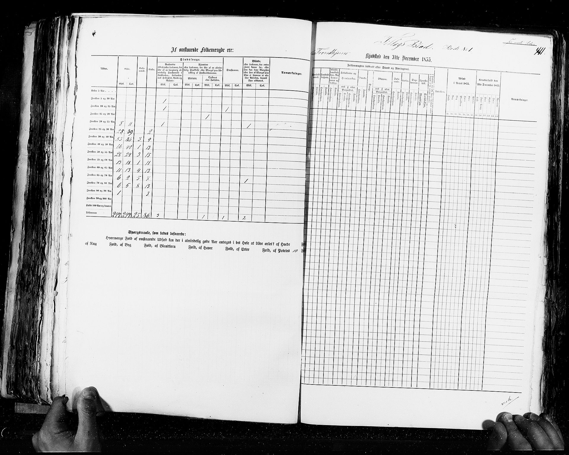 RA, Census 1855, vol. 8: Risør-Vadsø, 1855, p. 411