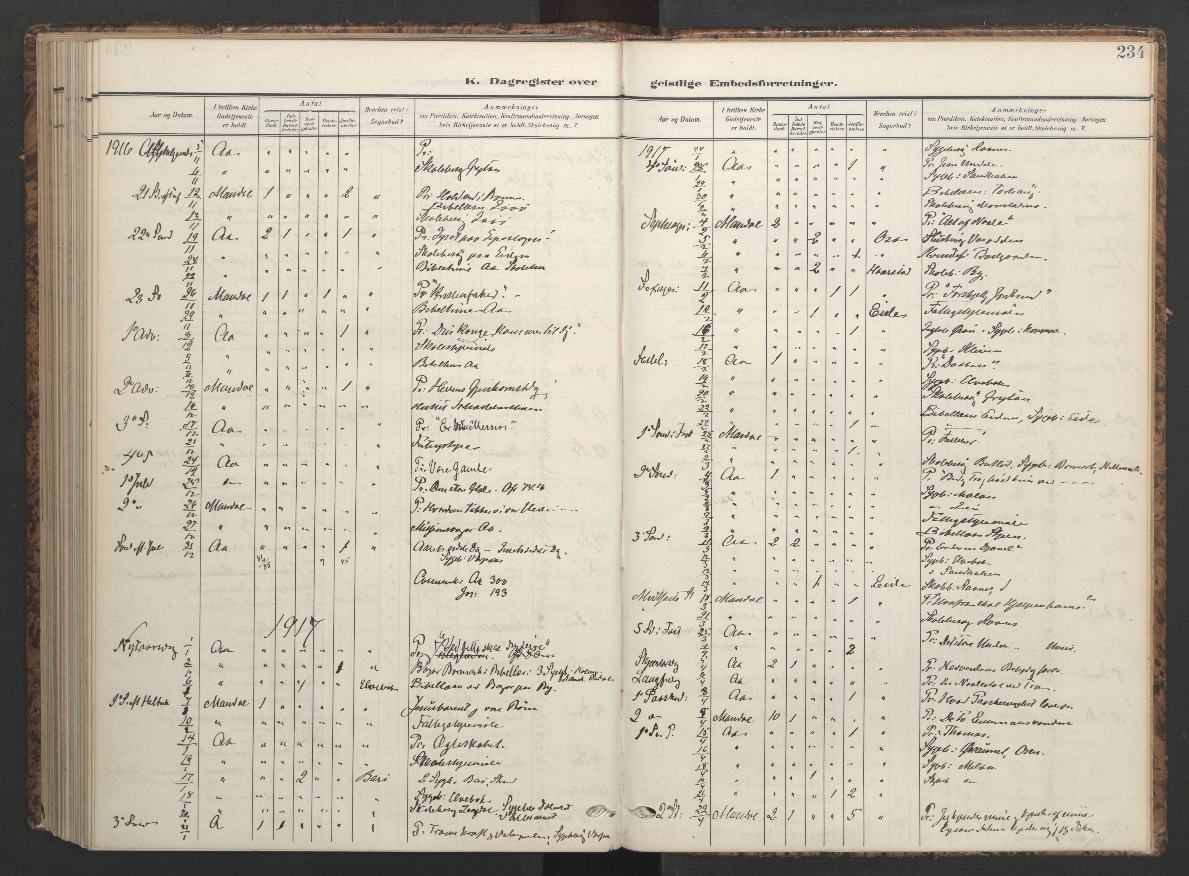 Ministerialprotokoller, klokkerbøker og fødselsregistre - Sør-Trøndelag, SAT/A-1456/655/L0682: Parish register (official) no. 655A11, 1908-1922, p. 234