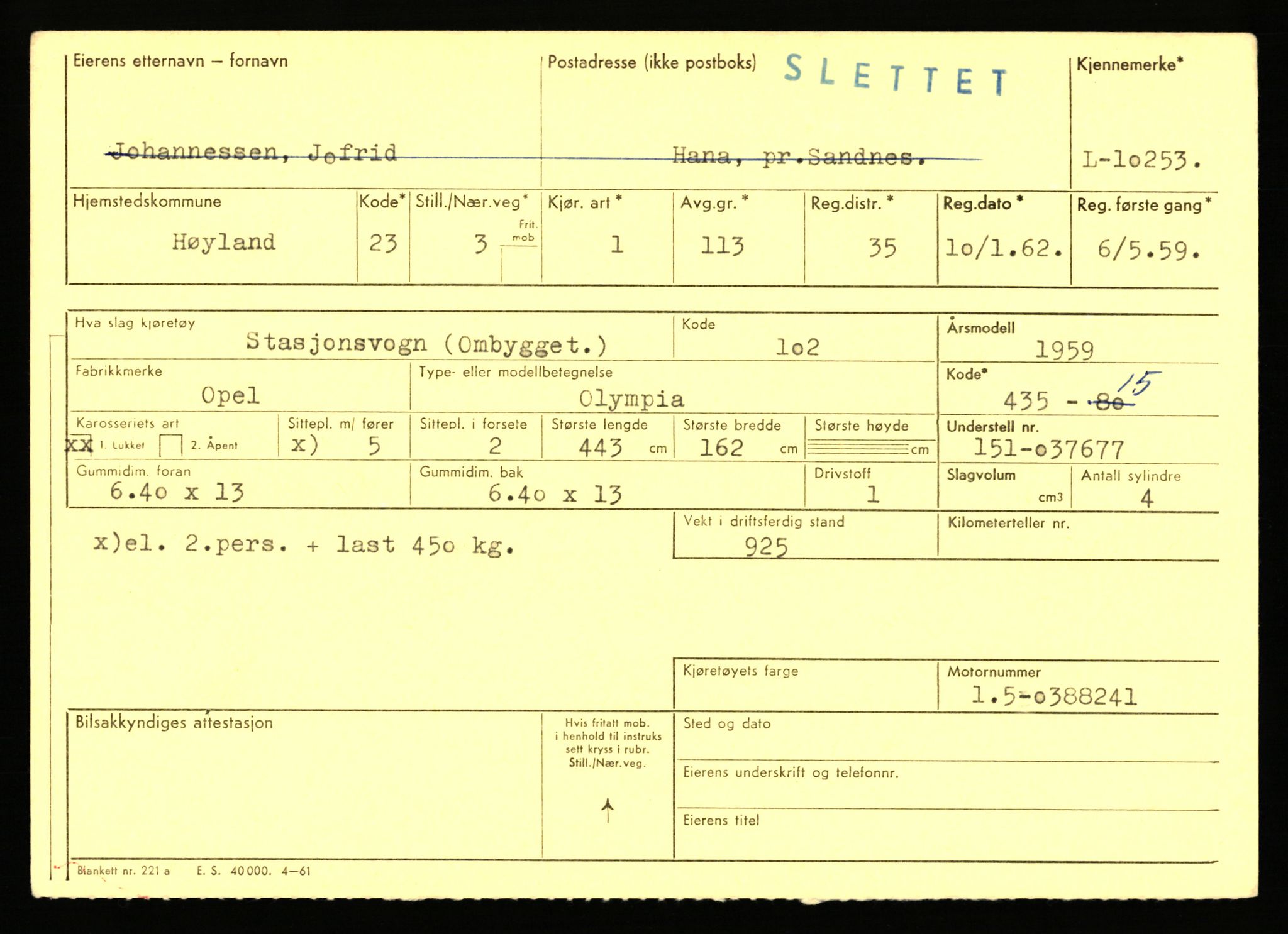 Stavanger trafikkstasjon, AV/SAST-A-101942/0/F/L0018: L-10000 - L-10499, 1930-1971, p. 941